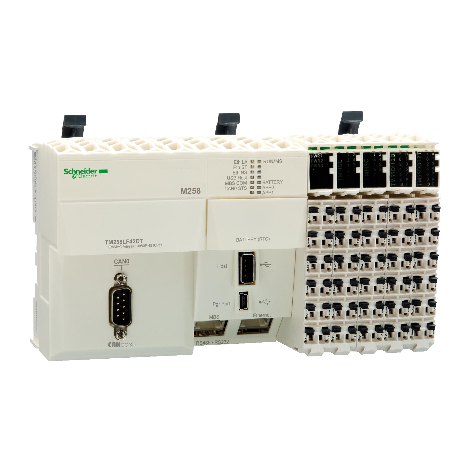 Schneider Electric Schneider Electric TM258LF42DT – logic controller, Modicon M258, compact base, 42 IO, 24V DC, CANopen