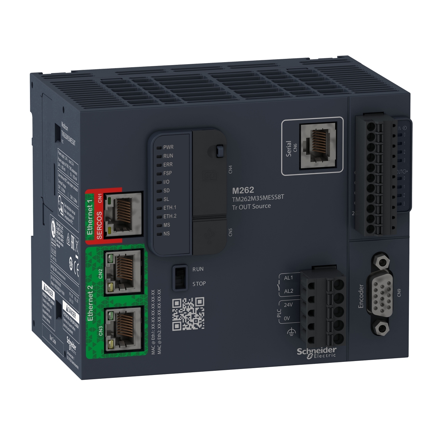 Schneider Electric Schneider Electric TM262M35MESS8T – motion controller, Modicon M262, 3ns per instruction, 24 axes, Ethernet, Sercos