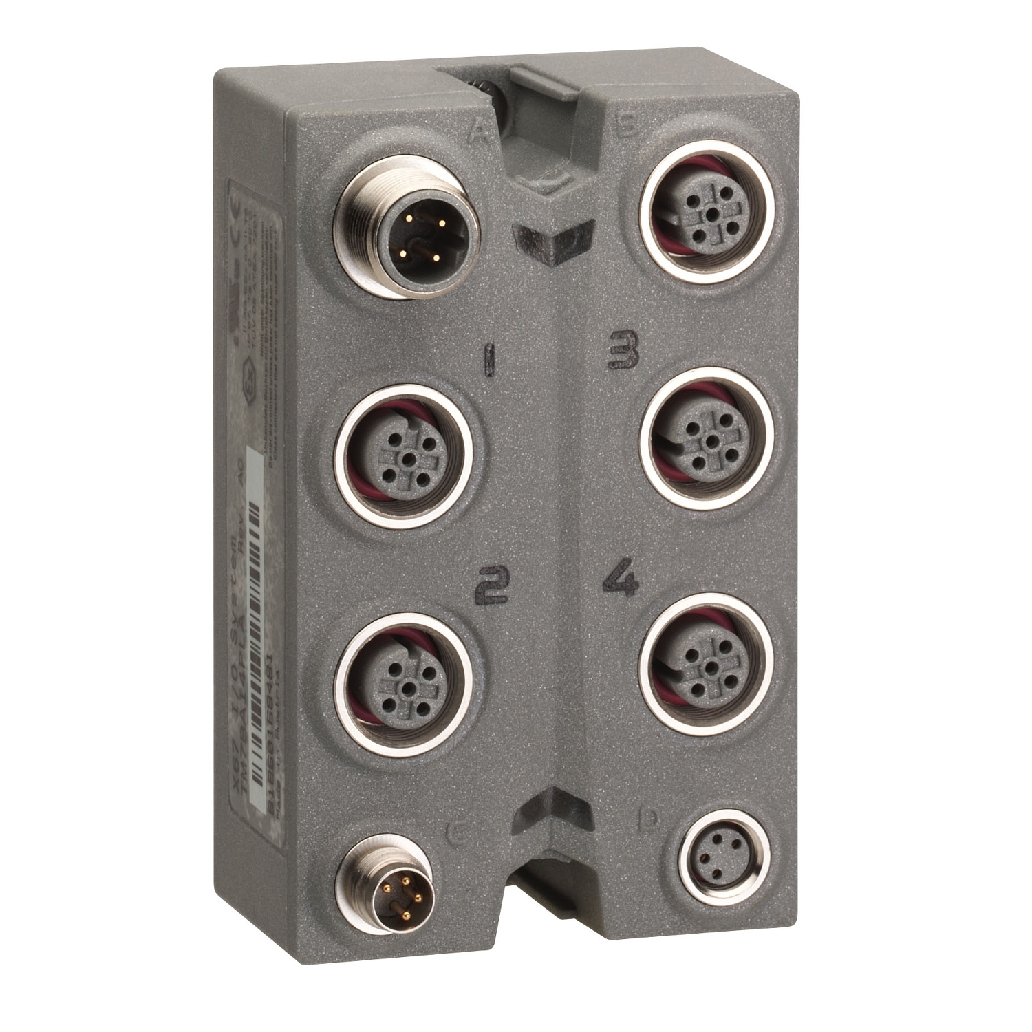 Schneider Electric Schneider Electric TM7BAM4CLA – Analog I/O expansion block, Modicon TM7, IP67, 2 AI/2AO, 0 20 mA, M12 connector