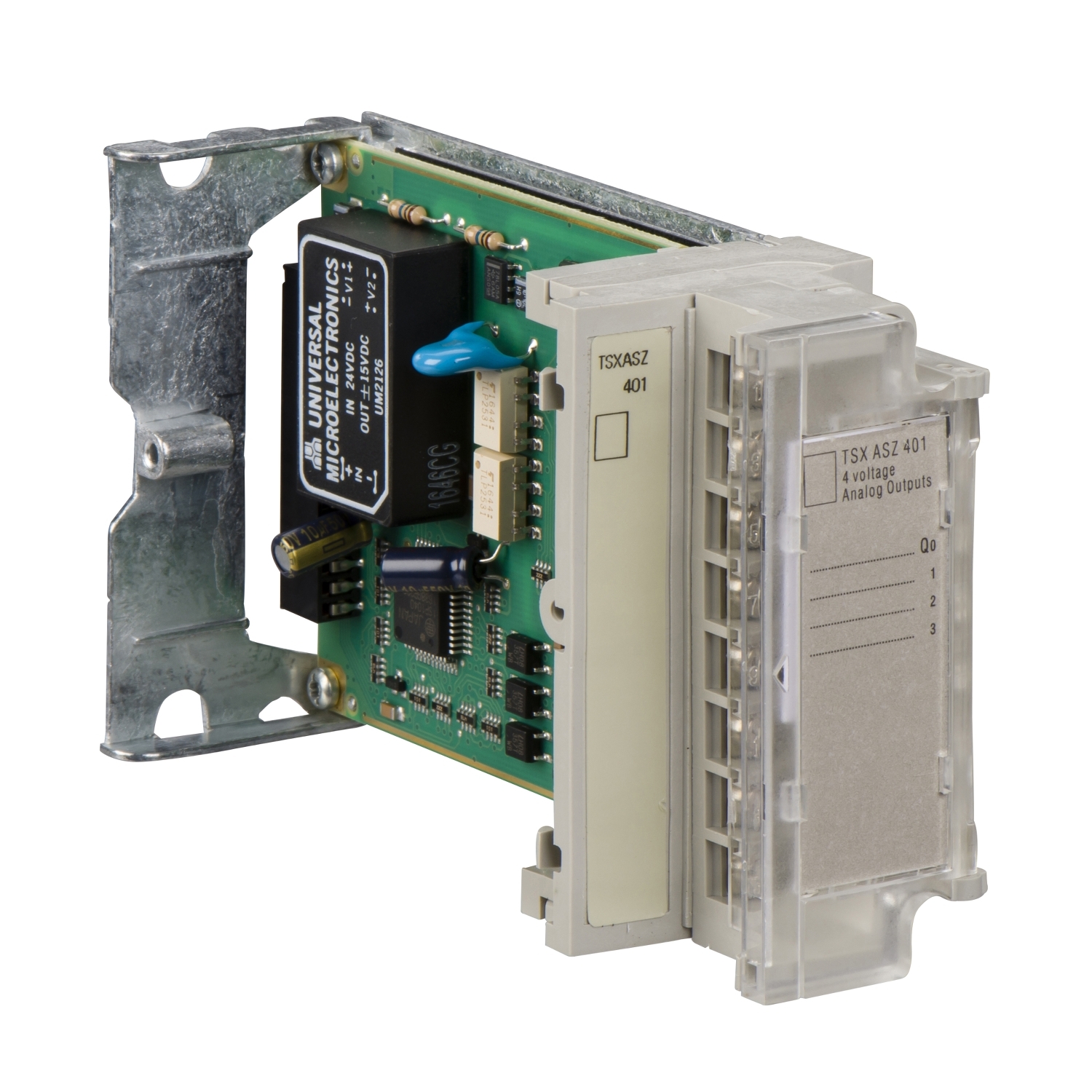 Schneider Electric Schneider Electric TSXASZ401 – Analog output module, Modicon TSX Micro, 4 outputs, 12 bits conversion, 90mA at 5VDC