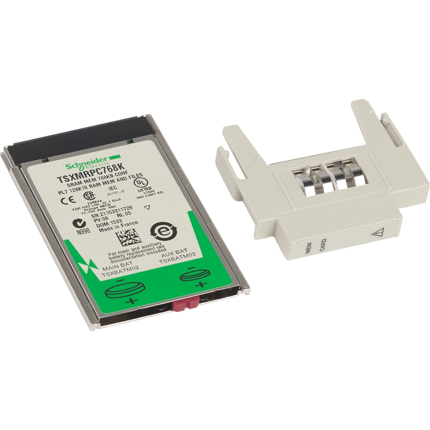 Schneider Electric Schneider Electric TSXMRPC768K – Configurable SRAM application memory extension, Modicon Premium, for processor, 192 to 768kB application