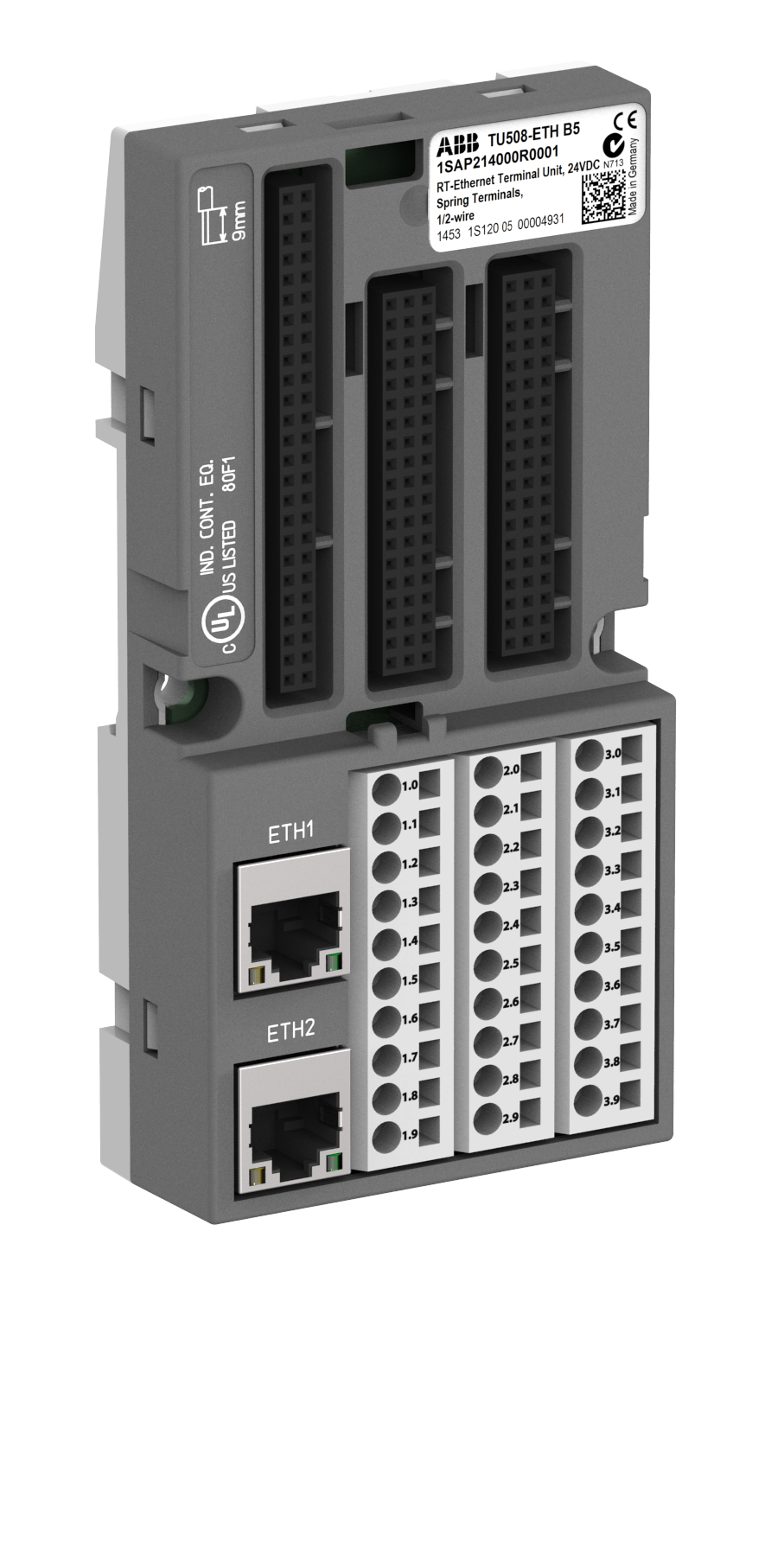 ABB ABB TU508-ETH ; Interface terminal unit. For Ethernet protocols. Spring terminals (TU508-ETH)