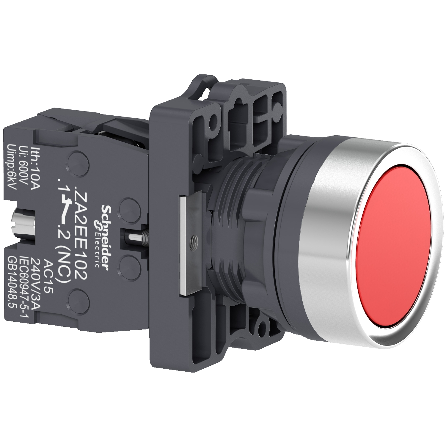 Schneider Electric Schneider Electric XA2EA42 – round red push-button Ø 22 - flush spring return - 1NC