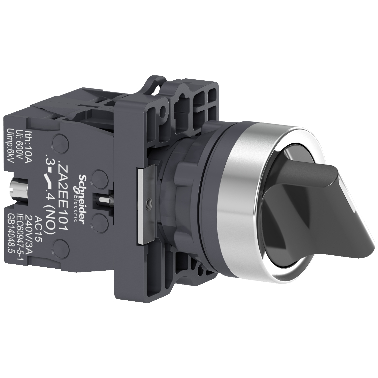 Schneider Electric Schneider Electric XA2ED53 – Easy Harmony XA2E, Selector switch, plastic, black, Ø22, 3 positions, spring return to center, 2 NO