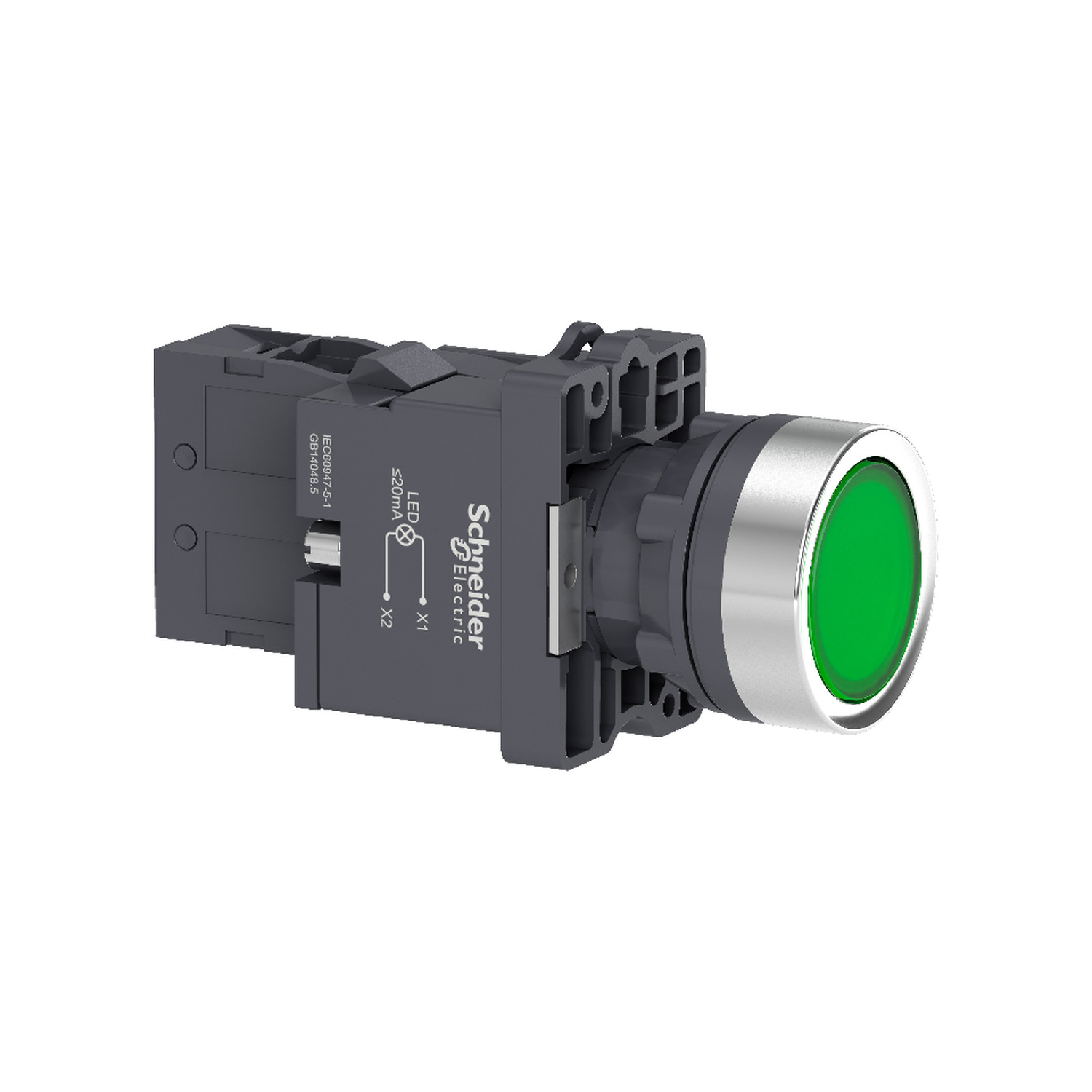 Schneider Electric Schneider Electric XA2EW33M1 – green flush complete illum push-button - Ø22 - flush - 220V AC - 1NO