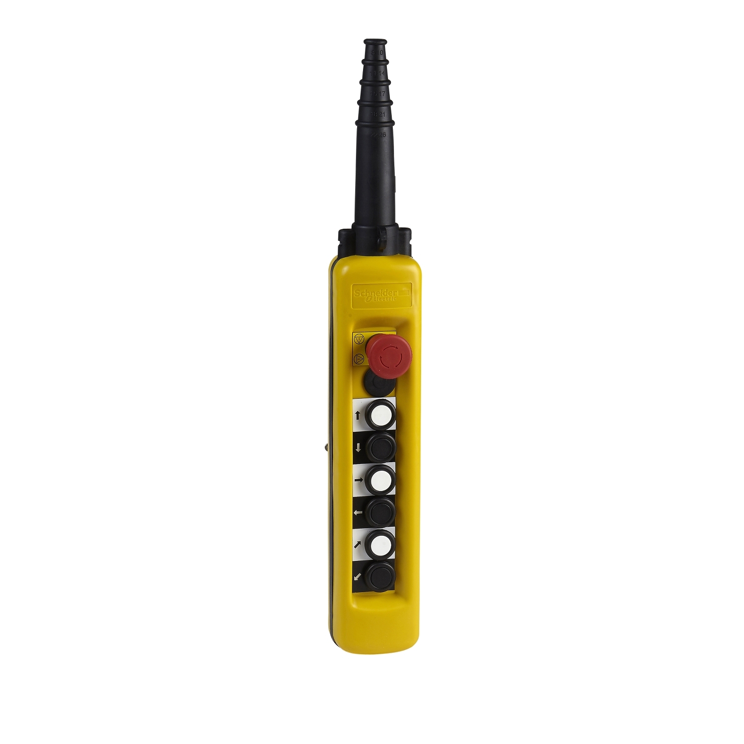 Schneider Electric Schneider Electric XACA68131 – Pendant control station, Harmony XAC, plastic, yellow, 6 push buttons 1NO + 1NC, 1 emergency stop latching 3NC