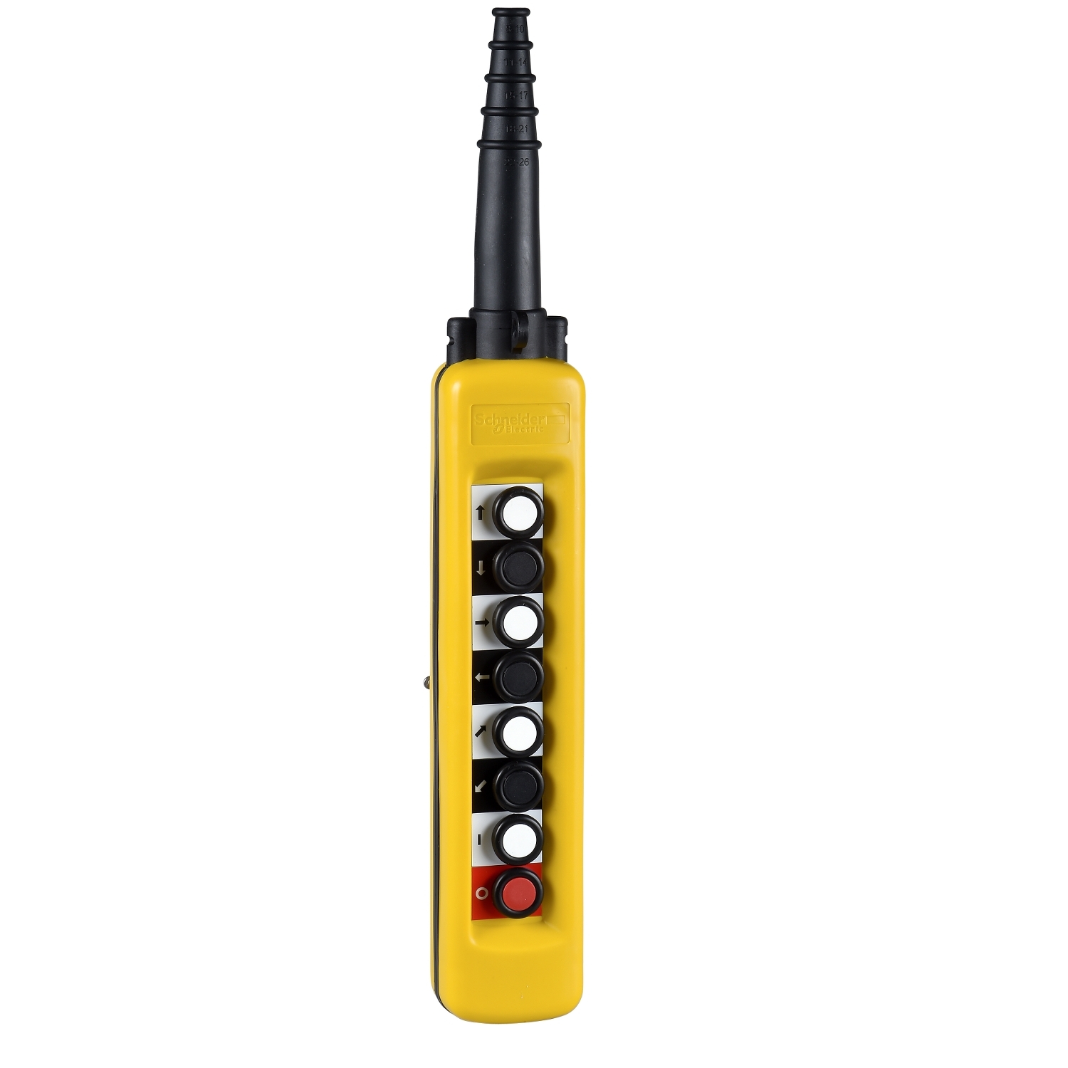 Schneider Electric Schneider Electric XACA871 – Harmony XAC, Pendant control station, plastic, yellow, 8 push buttons, 1 to 7 with 1 NO, 8th with 1 NC