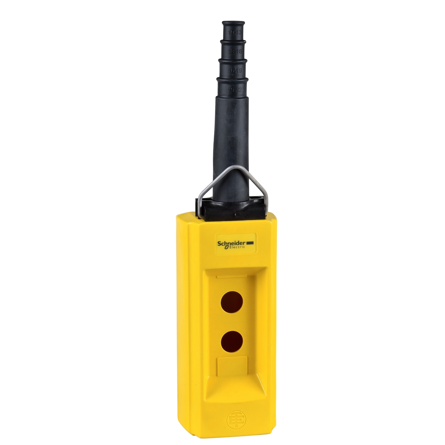 Schneider Electric Schneider Electric XACB02 – Harmony XAC, Empty pendant control station, plastic, yellow, 2 cut-outs, for cable Ø 10…22 mm
