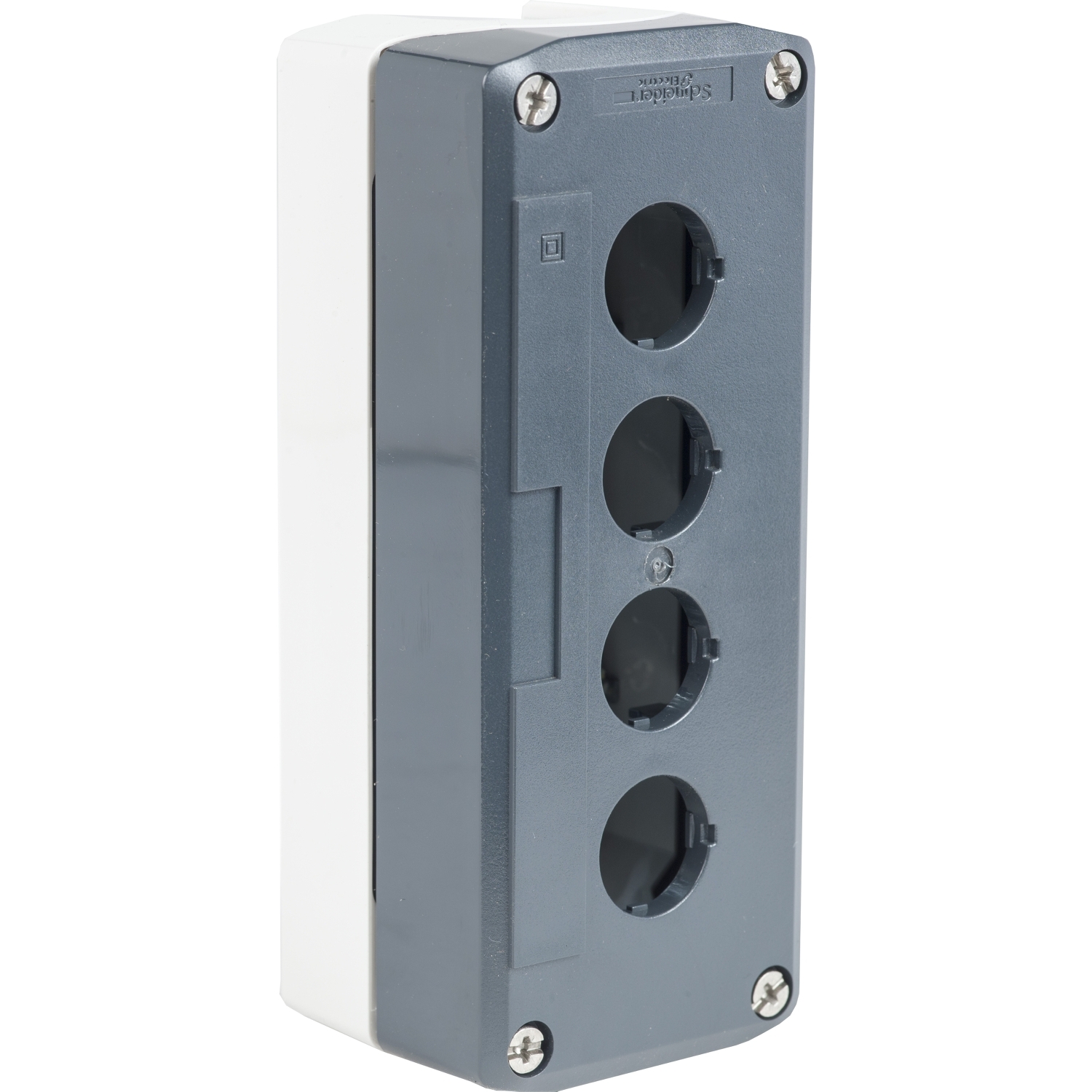 Schneider Electric Schneider Electric XALD04H7 – Empty control station, Harmony XALD, XALK, plastic, dark grey lid, light grey base, 4 cut out, UL CSA certified