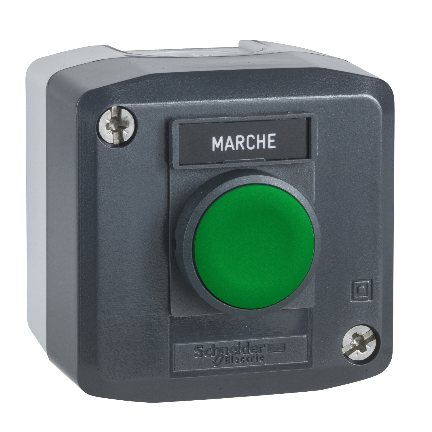 Schneider Electric Schneider Electric XALD101 – dark grey station - 1 green flush pushbutton Ø22 spring return 1NO "Marche"