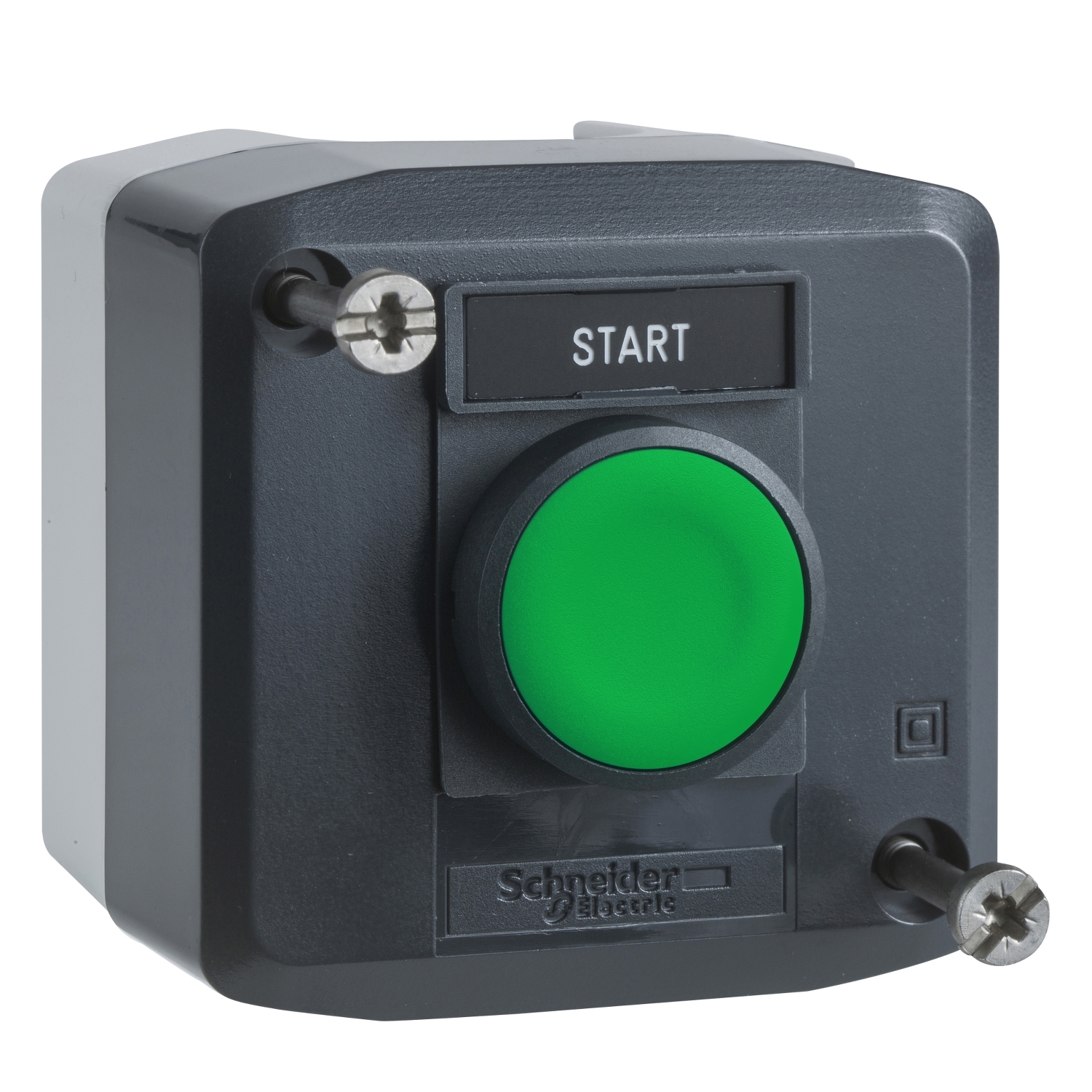 Schneider Electric Schneider Electric XALD101H29 – Complete control station, Harmony XALD, XALK, dark grey, 1 green flush push button 22mm spring return 1 NO Start