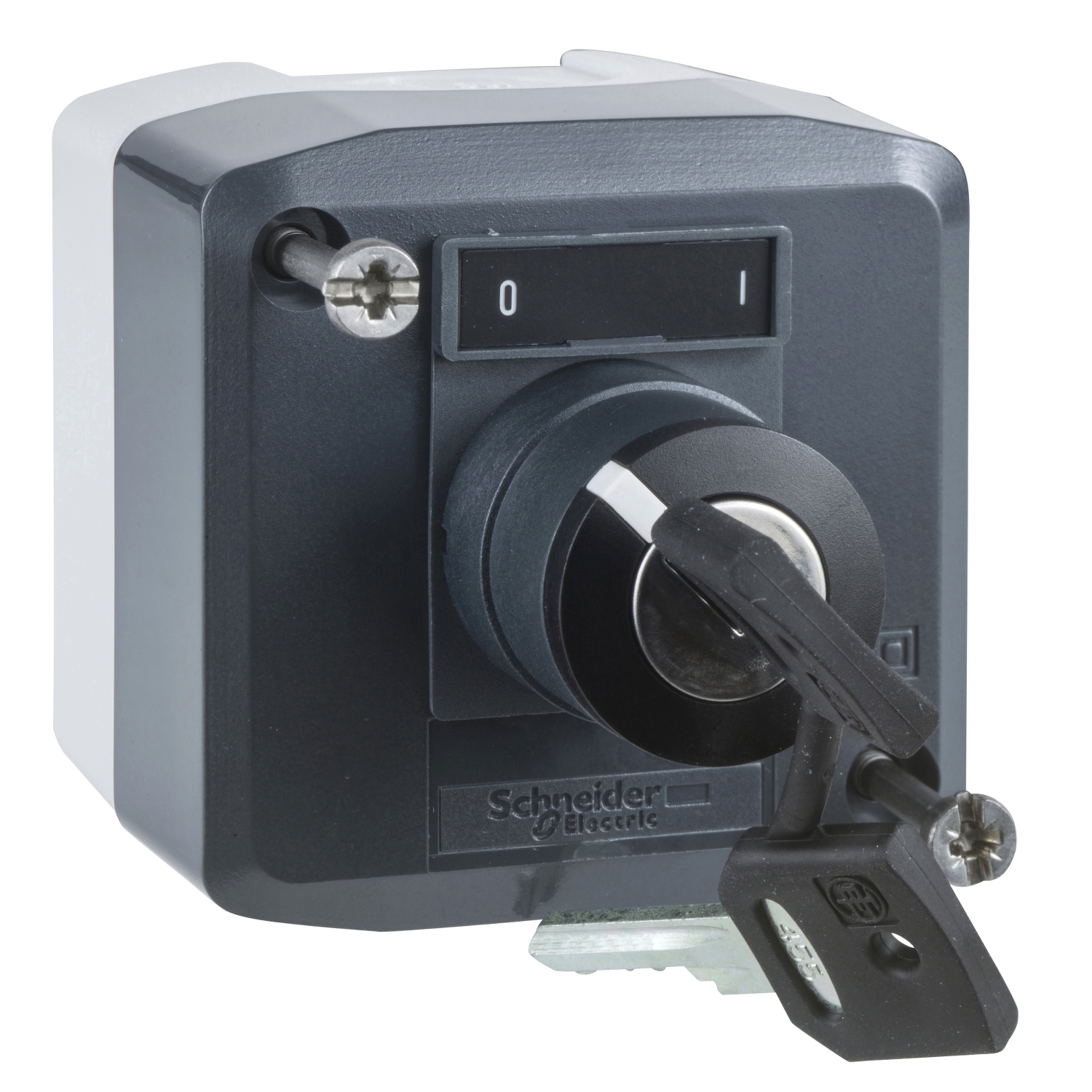 Schneider Electric Schneider Electric XALD144 – Complete control station, Harmony XALD, XALK, plastic, dark grey lid, 1 selector key switch 22mm, 1NO