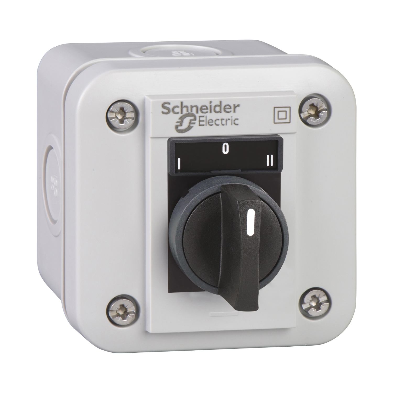 Schneider Electric Schneider Electric XALE1333 – Control station, Harmony XALE, selector switch, for XB7 22mm, 3 positions, plastic, grey, white marked I-O-II, 2NO