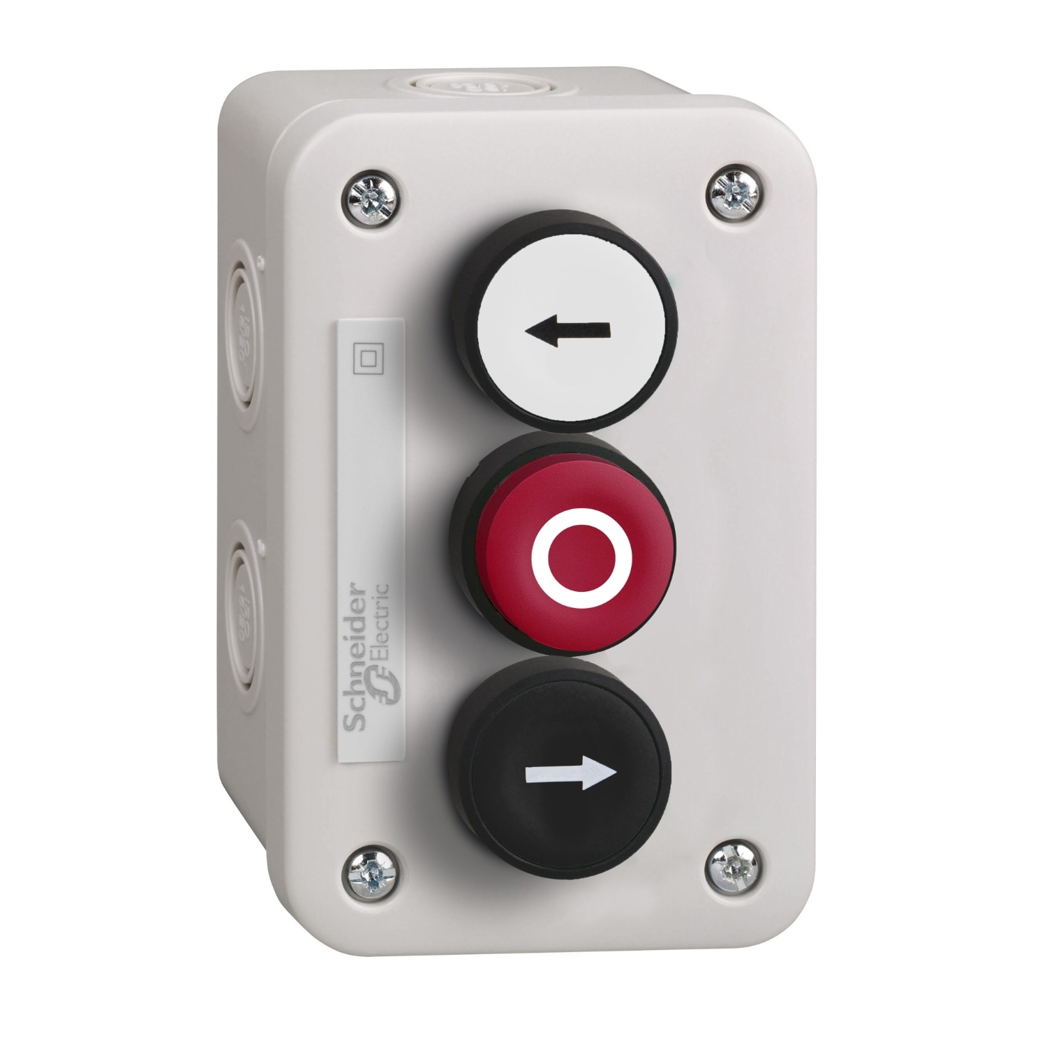Schneider Electric Schneider Electric XALE3251 – control station with white pushbutton 1NO + black 1NO + red projecting 1NC