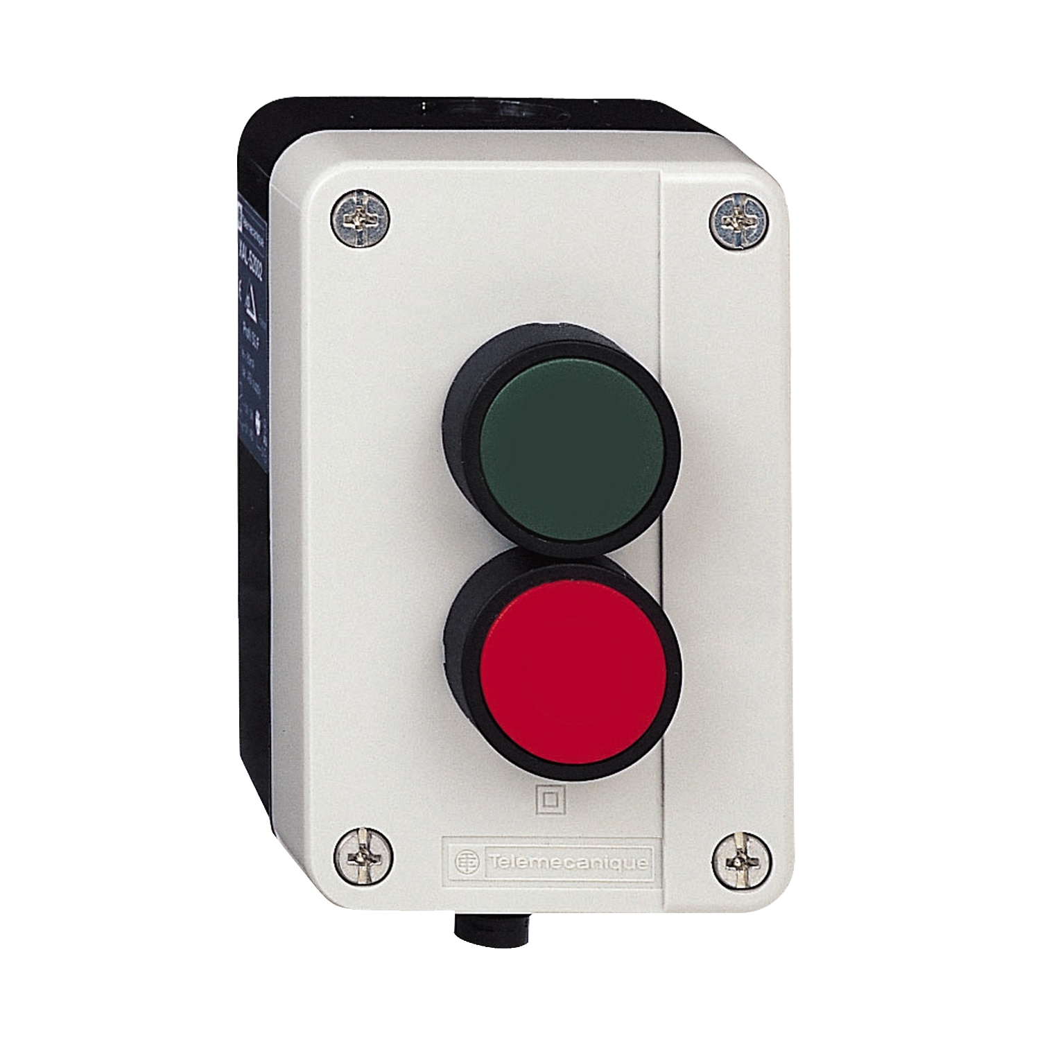 Schneider Electric Schneider Electric XALS2003H – Control station, Harmony XAL, plastic, grey, 2 illuminated flush push buttons, green/red, LED, 1NC + 1NO, 24V
