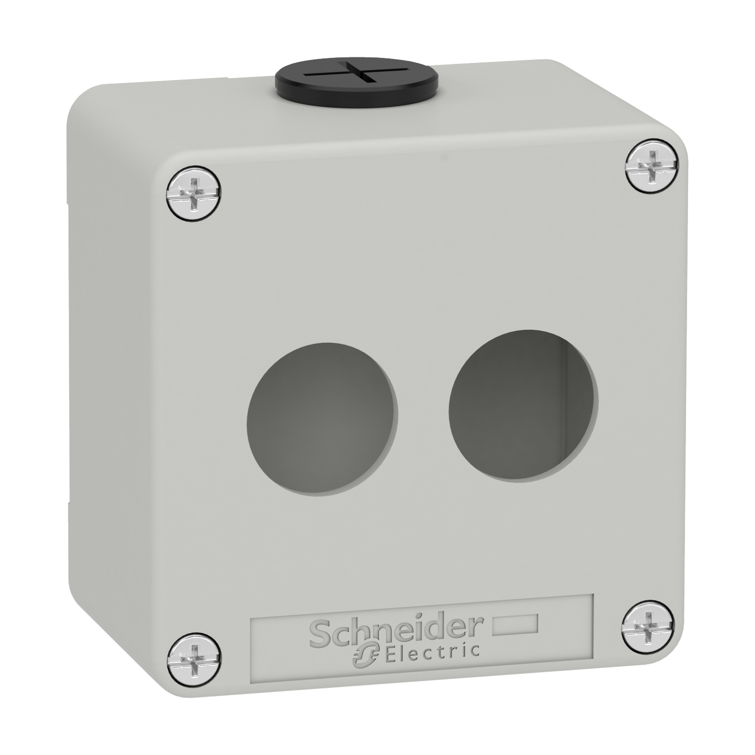 Schneider Electric Schneider Electric XAPD1202 – Die cast empty control station, Harmony XAP, XB2 SL, zinc alloy, grey, M20, 2 cut outs 22mm, 80x80x51,5mm, UL cULus