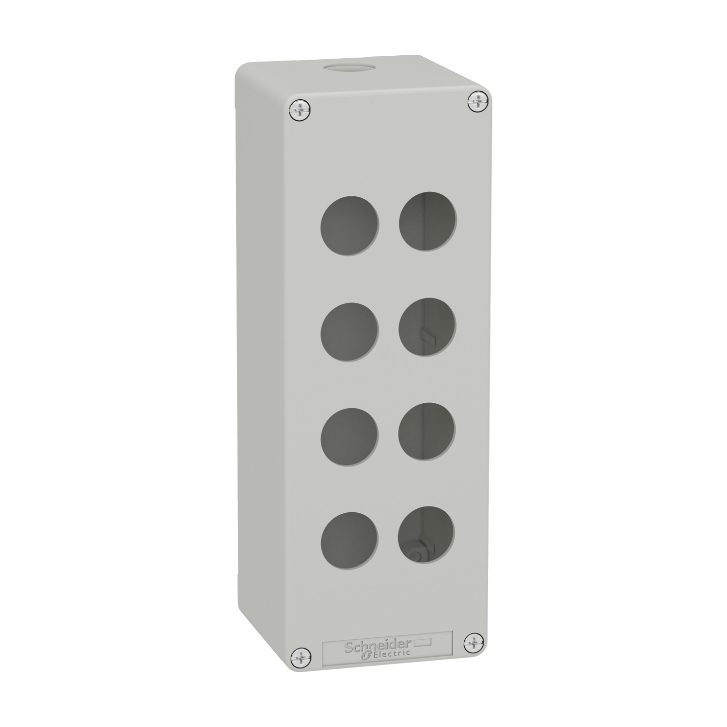 Schneider Electric Schneider Electric XAPD4508 – Die cast empty control station, Harmony XAP, XB2 SL, zinc alloy, grey, M25, 8 cut outs 22mm, 80x220x77mm