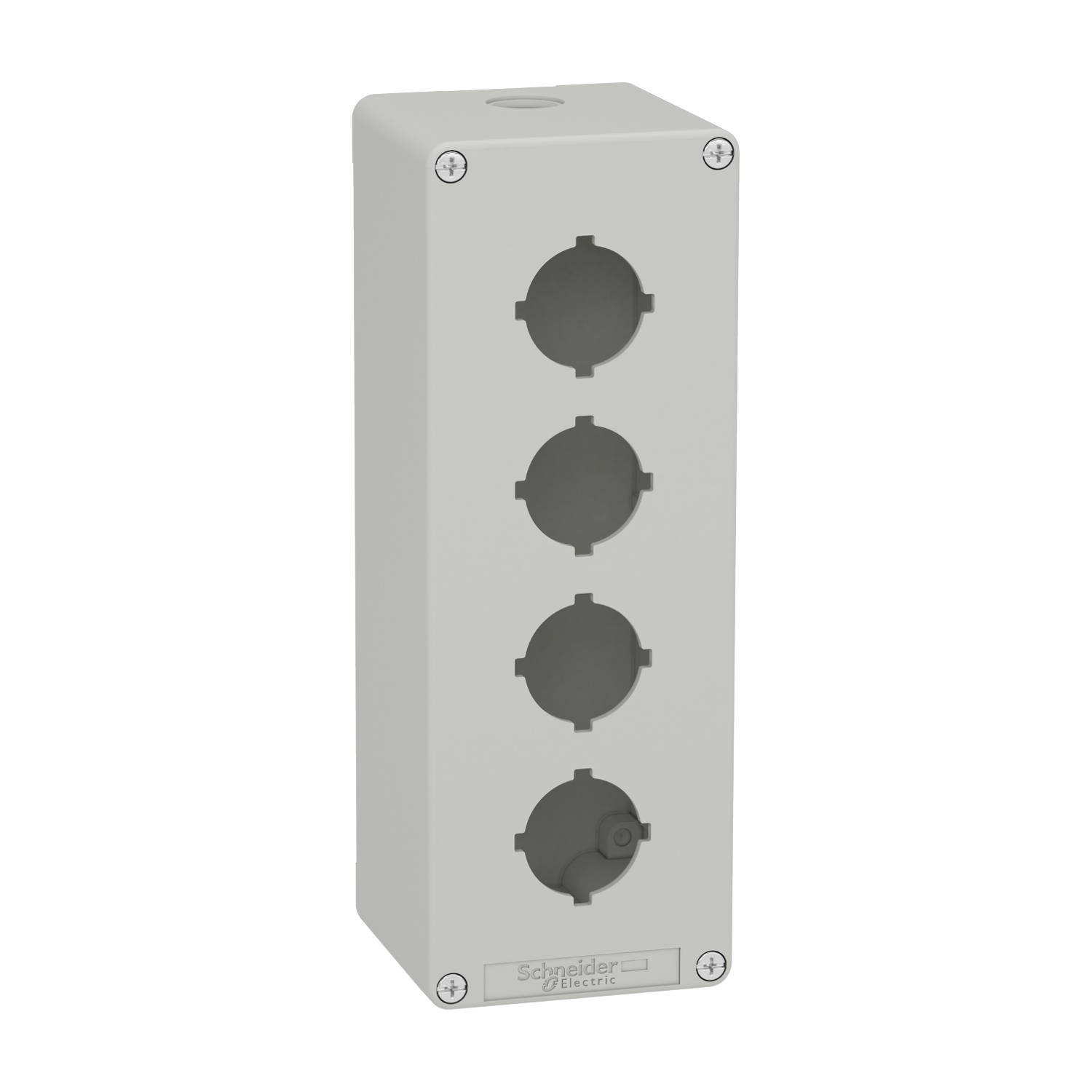 Schneider Electric Schneider Electric XAPD4604 – Empty control station, Harmony XAP, XB2 SL, zinc alloy, grey, M25, 4 cut outs 30mm with notches, 80x220x77mm