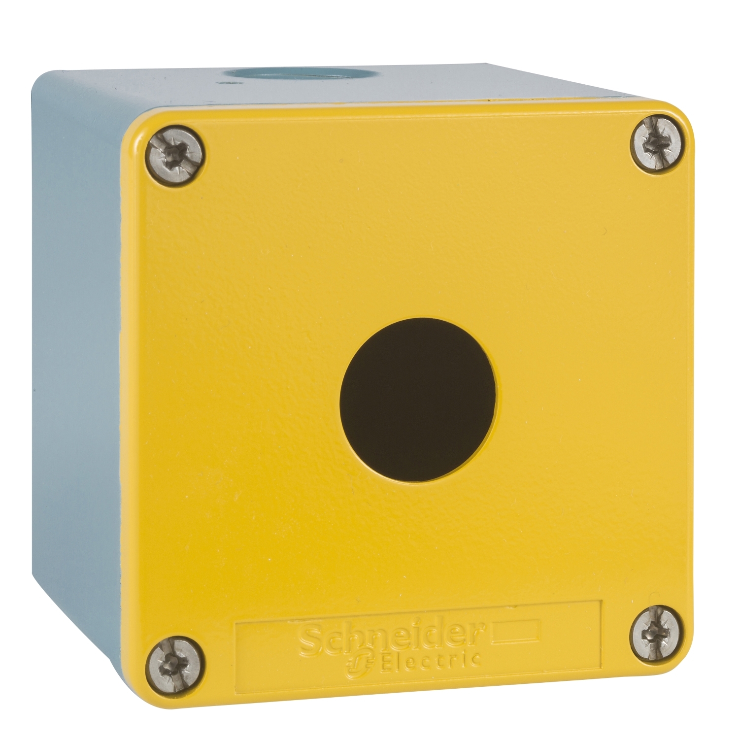 Schneider Electric Schneider Electric XAPJ1501 – Harmony XAP, XB2 SL, Empty control station, zinc alloy, yellow lid, blue base, 1 cut-out, 22mm, 80 x 80 x 77 mm