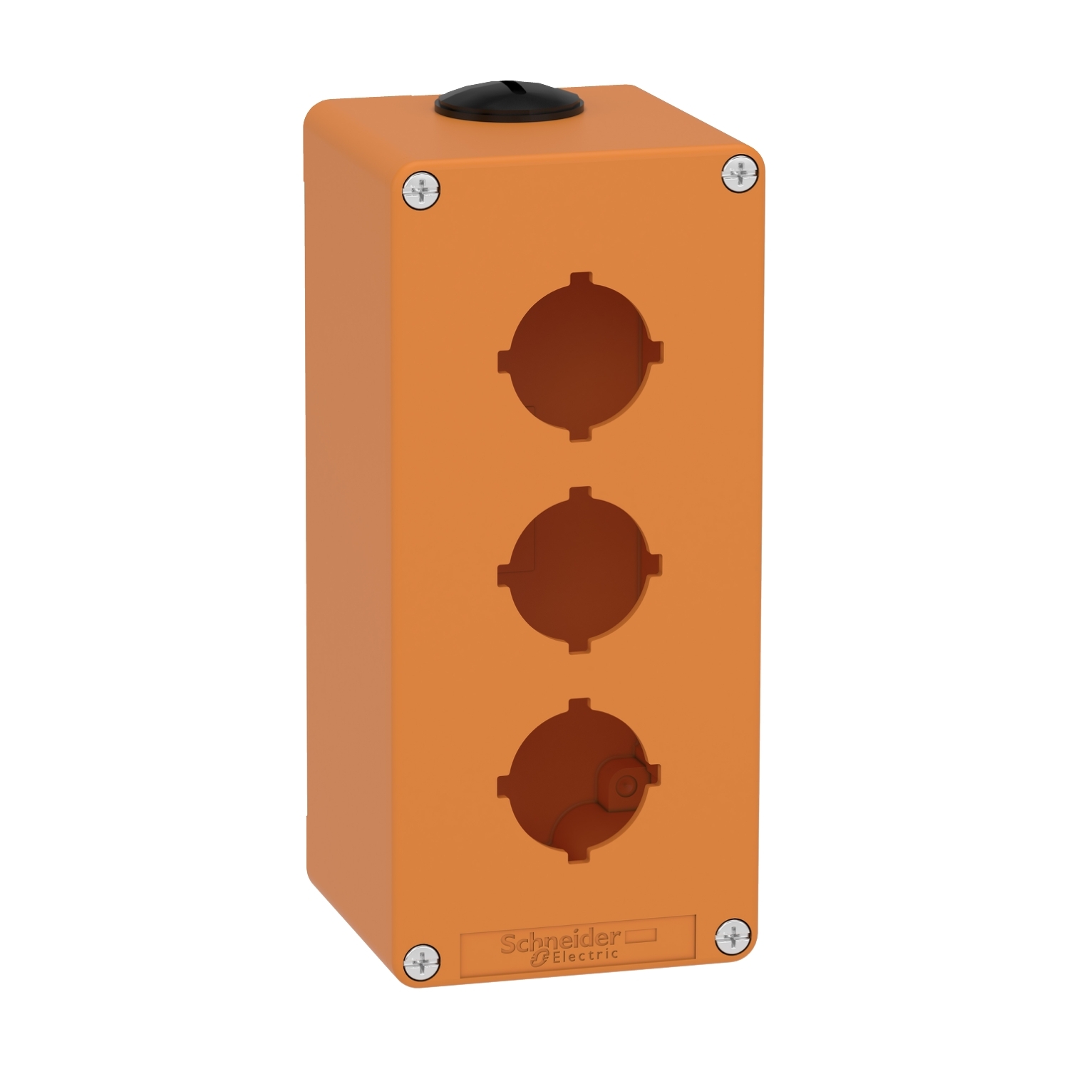 Schneider Electric Schneider Electric XAPO3603 – Empty control station, Harmony XAP, XB2 SL, zinc alloy, orange, M25, 3 cut outs 30mm with notches, 80x175x77mm