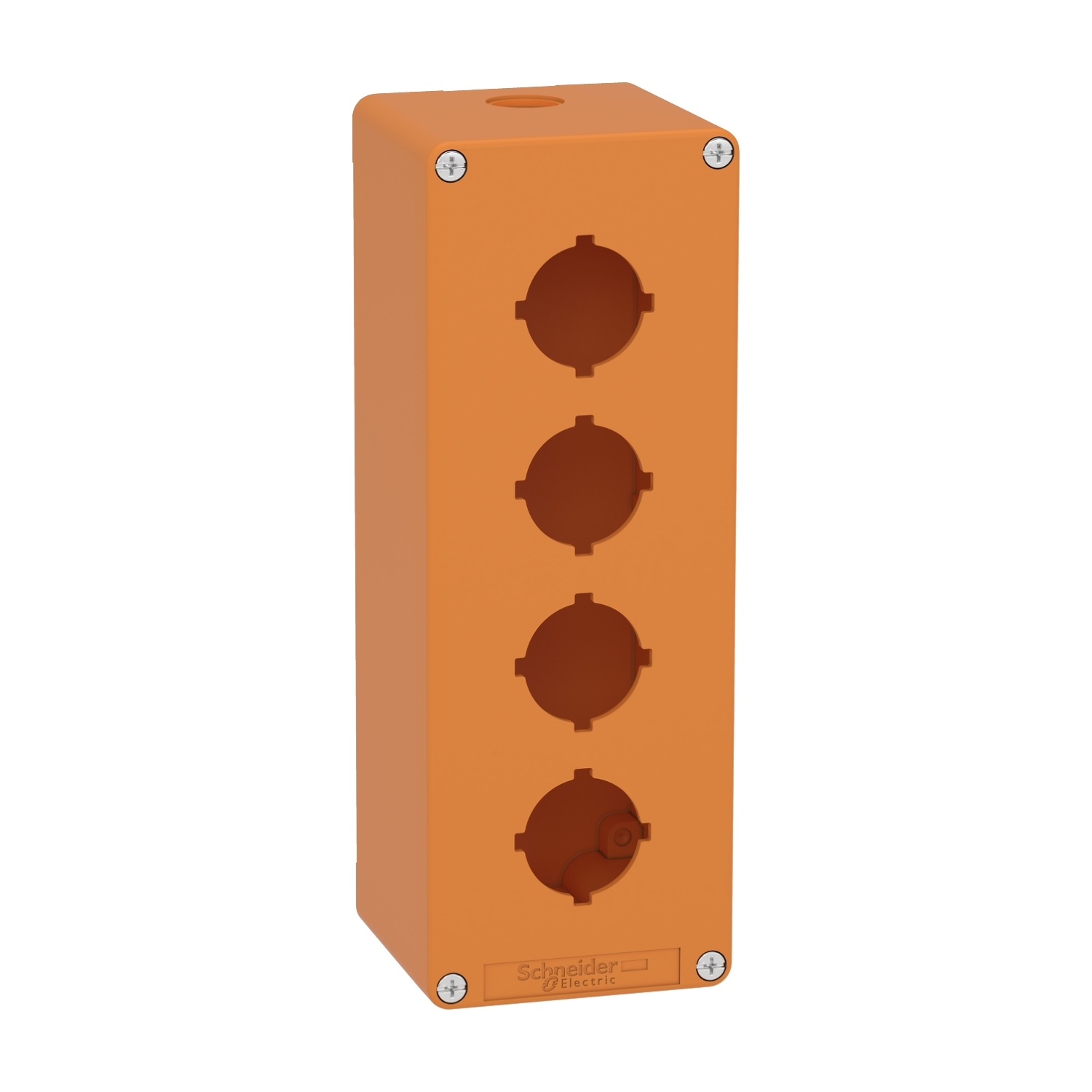 Schneider Electric Schneider Electric XAPO4604 – Harmony XAP, XB2 SL, Empty control station, zinc alloy, orange, M25, 4 cut-outs 30mm with notches, 80 x 220 x 77