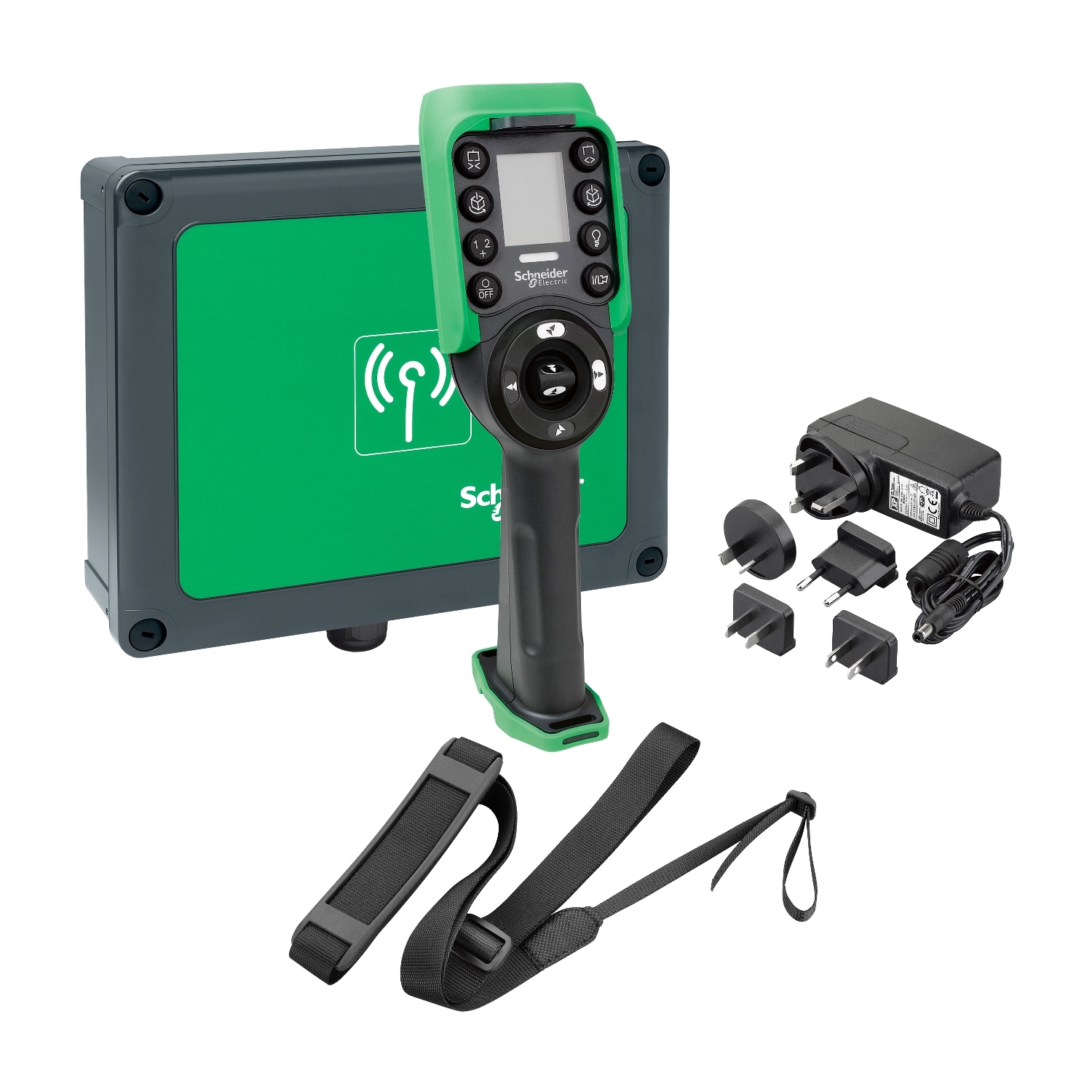 Schneider Electric Schneider Electric XARSK12D18W – Control station, Harmony eXLhoist, standard, XARS12D18W system with charger, shoulder belt, cable USB RJ45 and config software
