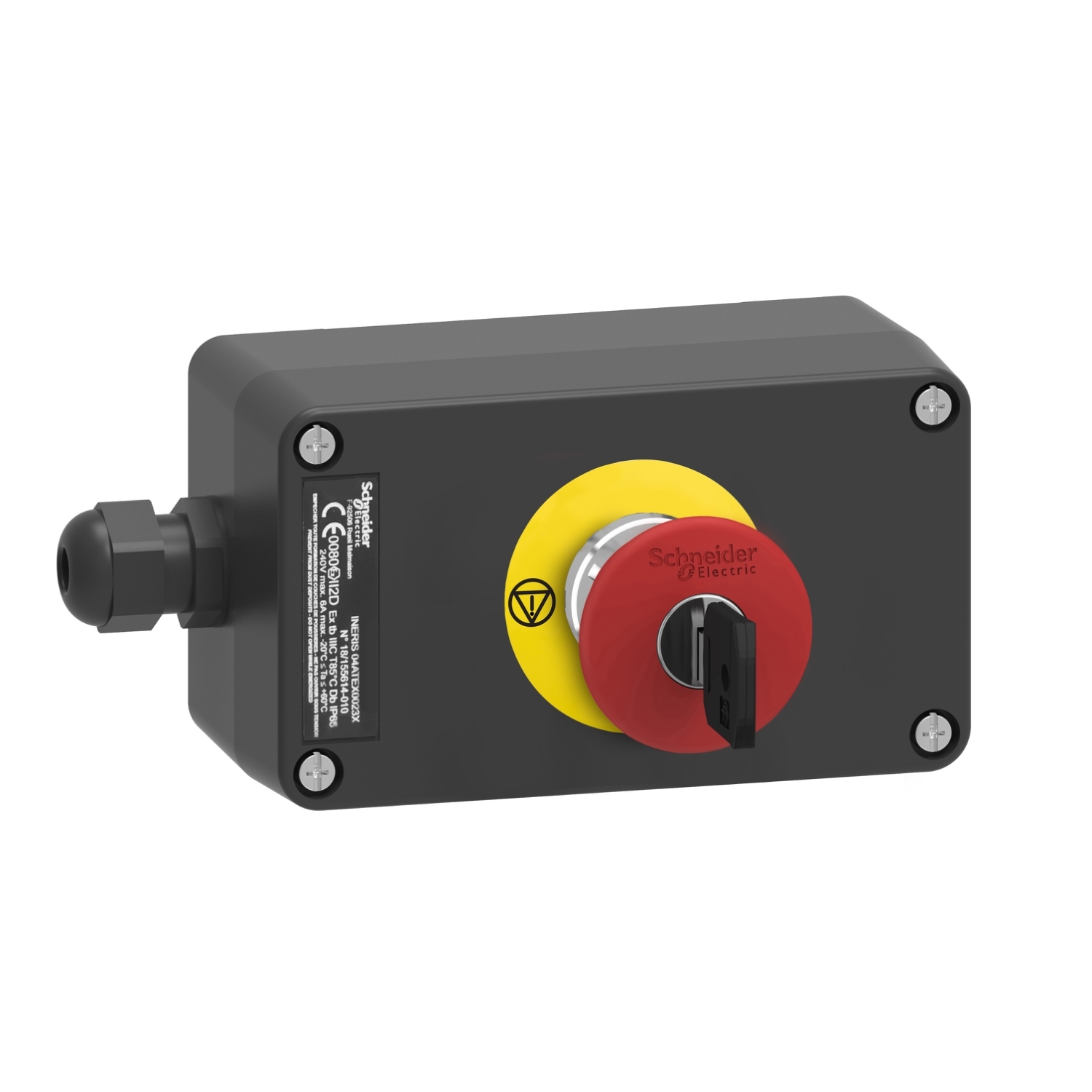 Schneider Electric Schneider Electric XAWG188EX – Control station, Harmony XAW, metal with fiberglass, emergency stop function, key release, 1 red mushroom 40mm, 1NC + 1NC, ATEX