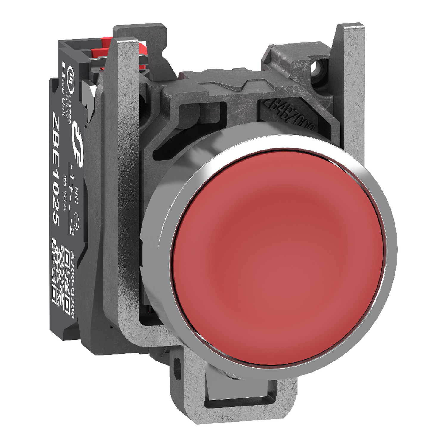 Schneider Electric Schneider Electric XB4BA425 – Push button, Harmony XB4, metal, flush, red, 22mm, spring return, unmarked, 1 NC, compact push in terminals