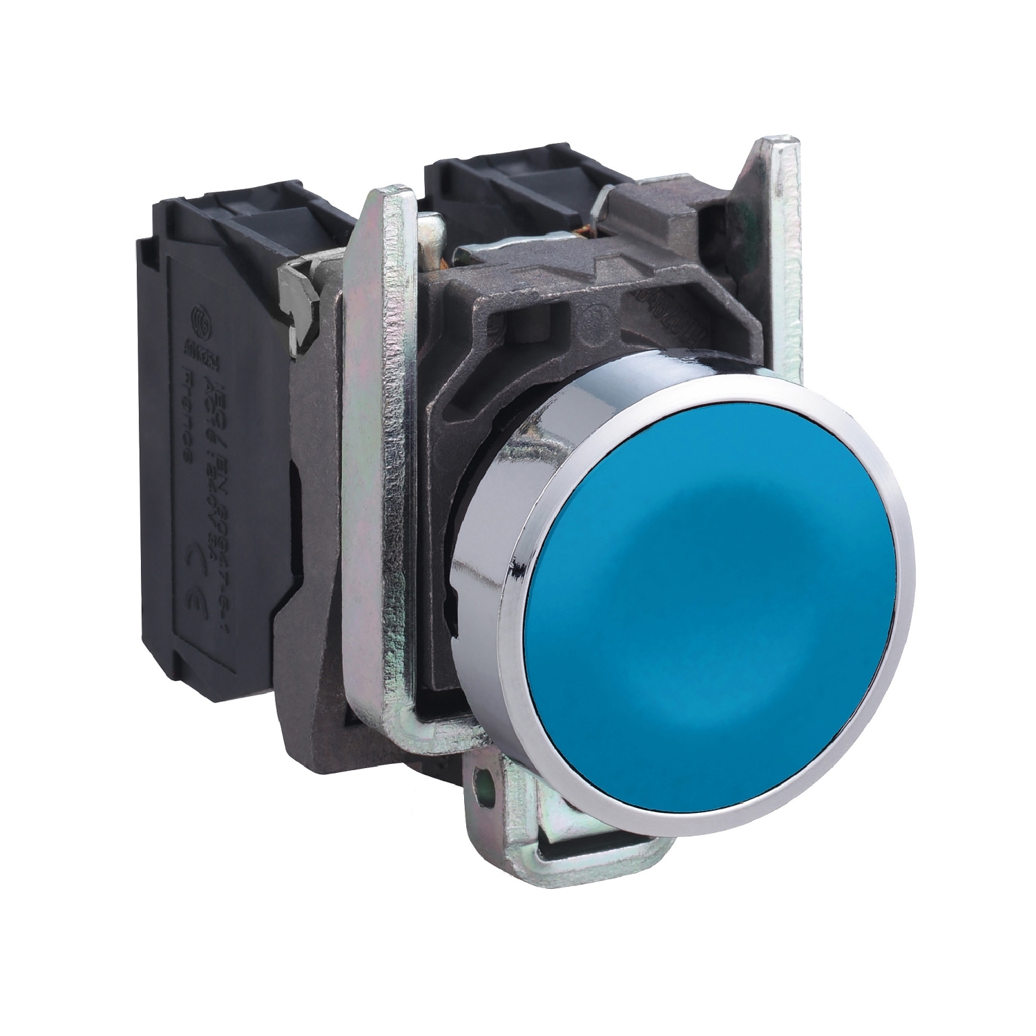 Schneider Electric Schneider Electric XB4BA61 – Push button, metal, flush, blue, Ø22, spring return, unmarked, 1 NO