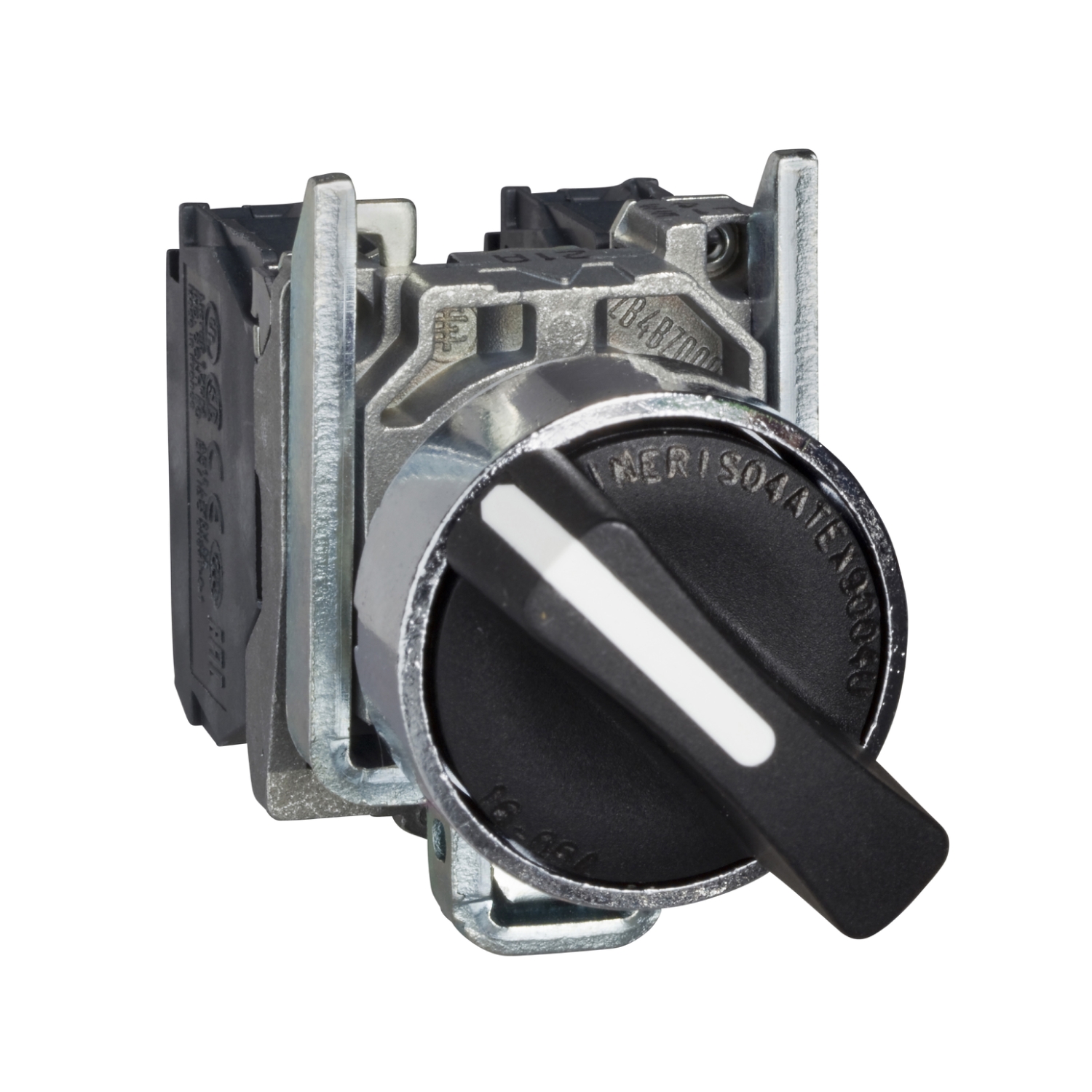 Schneider Electric Schneider Electric XB4BD41 – Selector switch, metal, black, Ø22, 2 positions, spring return from right to left, 1NO