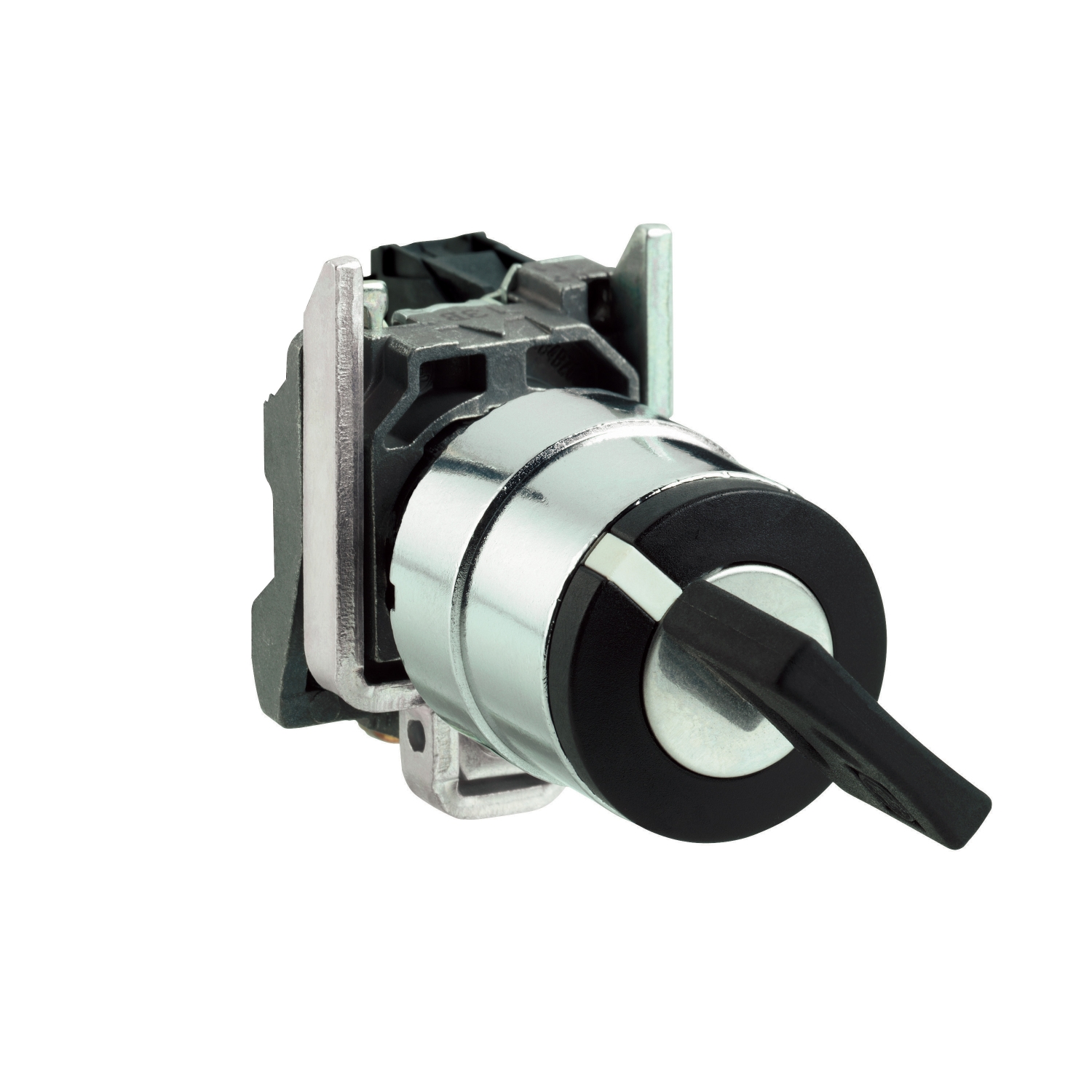 Schneider Electric Schneider Electric XB4BG61 – Key switch selector, metal, black, Ø22, key n°455, 2 positions, spring return right to left, 1 NO