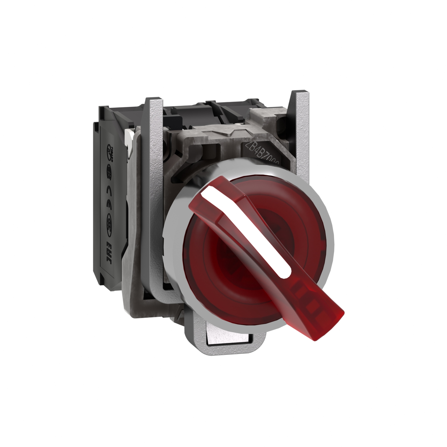 Schneider Electric Schneider Electric XB4BK124G5 – red complete illuminated selector switch Ø22 2-position stay put 1NO+1NC 120V