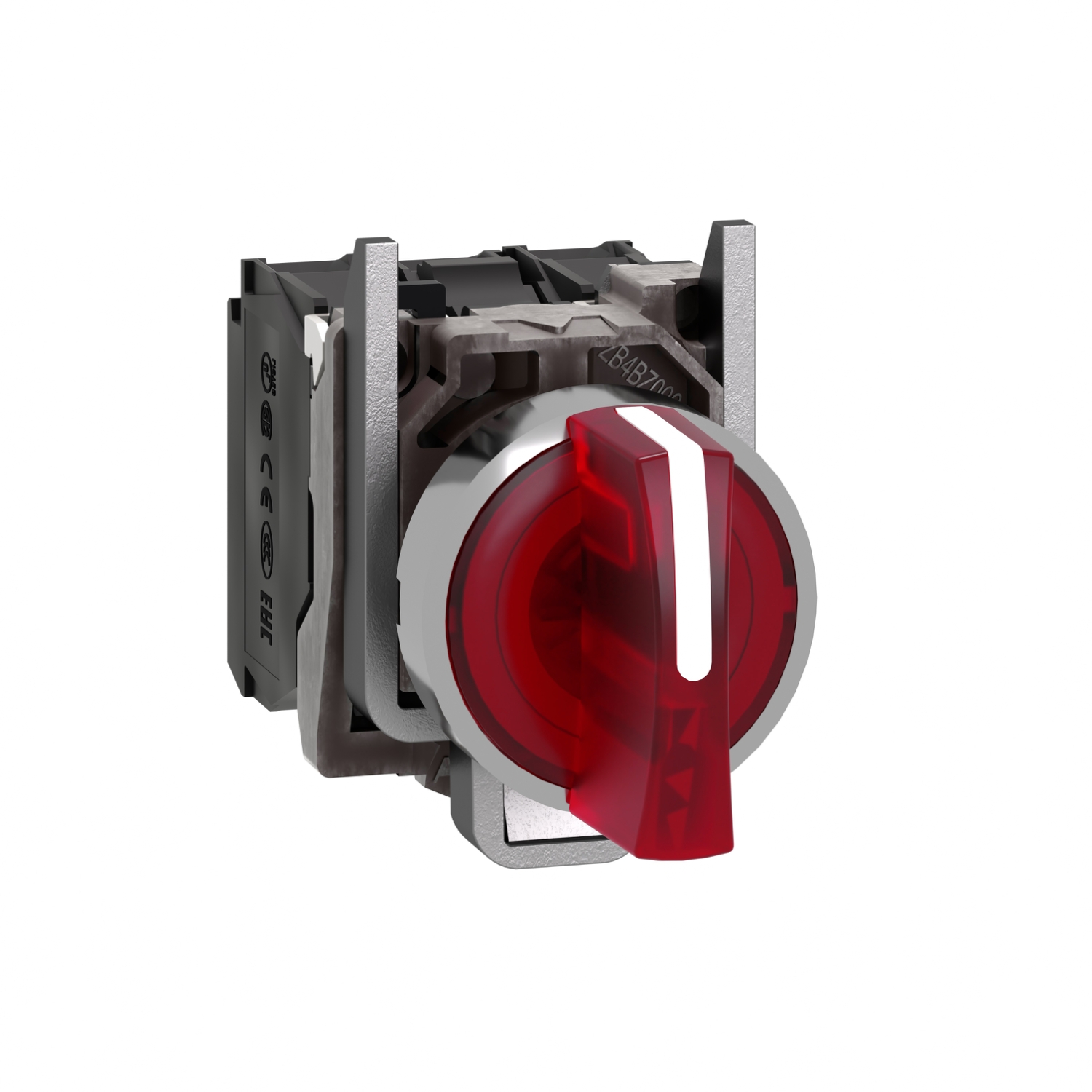 Schneider Electric Schneider Electric XB4BK134B5 – red complete illuminated selector switch Ø22 3-position stay put 1NO+1NC 24V