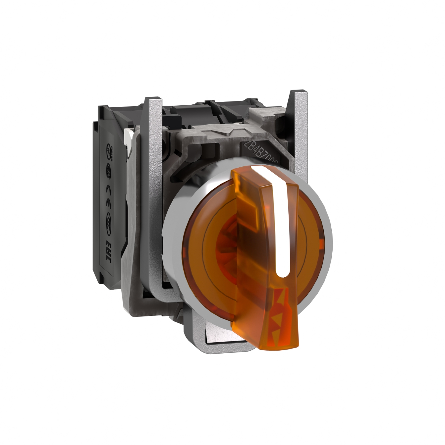 Schneider Electric Schneider Electric XB4BK135M5 – orange complete illuminated selector switch Ø22 3-position stay put 1NO+1NC 230V