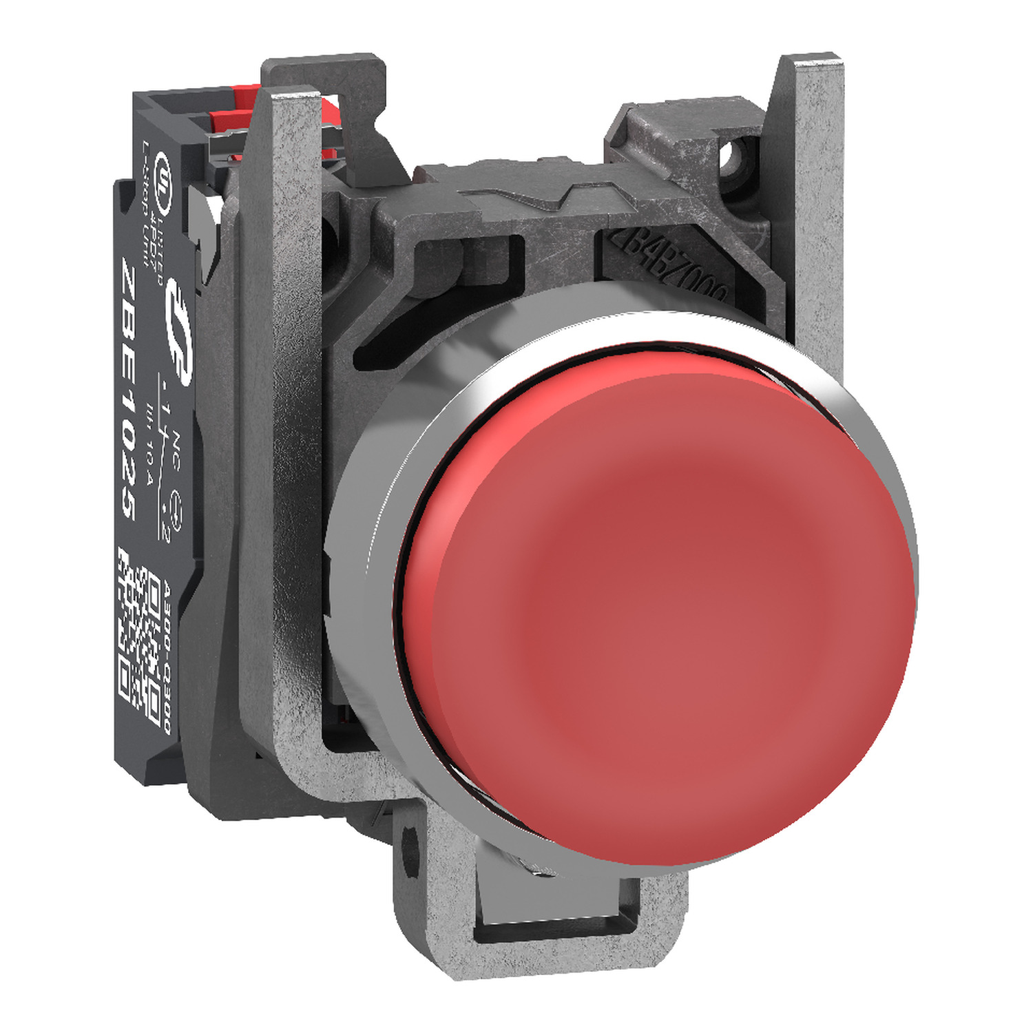 Schneider Electric Schneider Electric XB4BL425 – Push button, Harmony XB4, metal, projecting, red, 22mm, spring return, unmarked, 1 NC, compact push in terminals