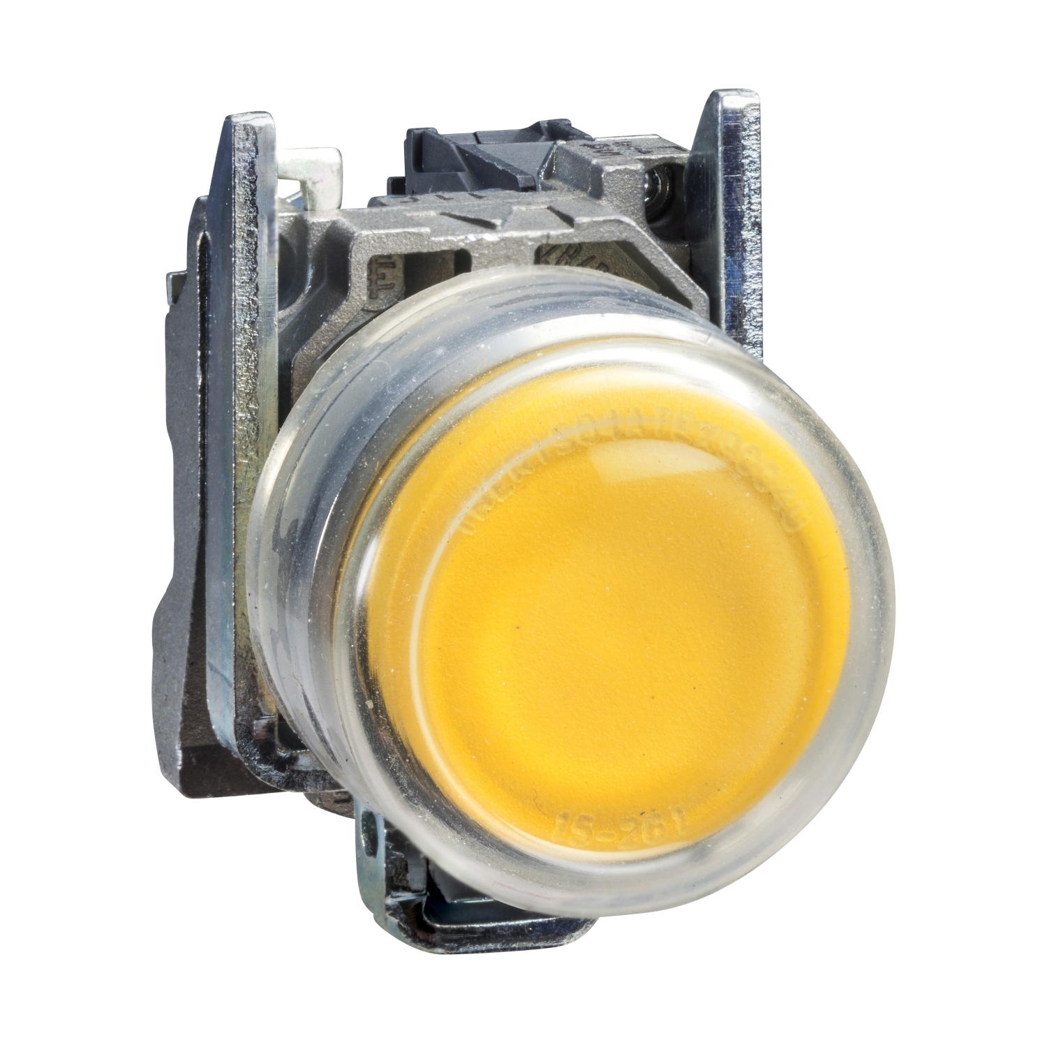 Schneider Electric Schneider Electric XB4BP583BG5EX – Complete illuminated push button, Harmony XB4, metal, flush, yellow, Ø22 mm, spring return, booted, 24...120 V AC/DC, 1 NO, ATEX