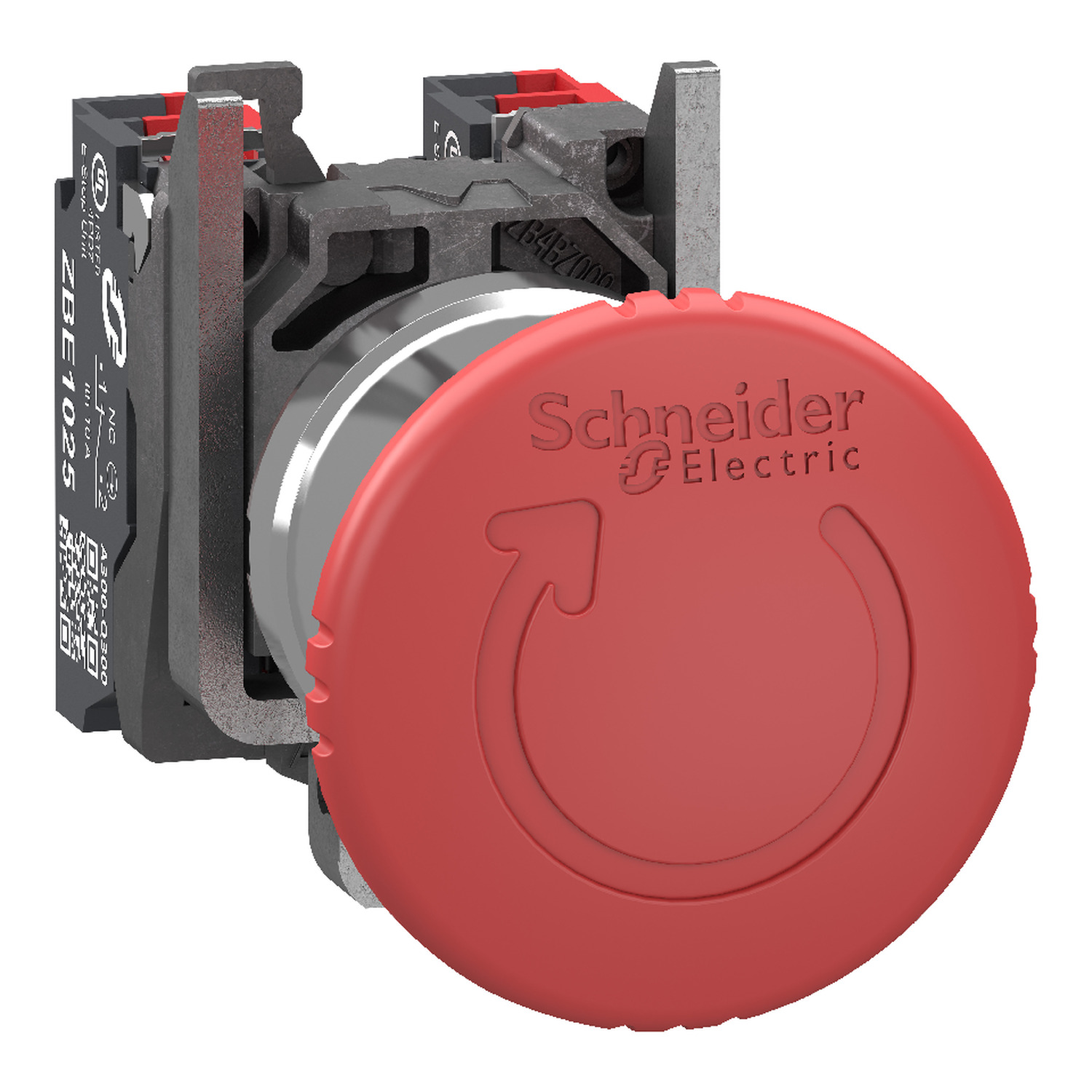 Schneider Electric Schneider Electric XB4BS84445 – Emergency stop switching off, Harmony XB4, metal, red mushroom 40mm, 22mm, trigger turn to release, 2NC, compact push in