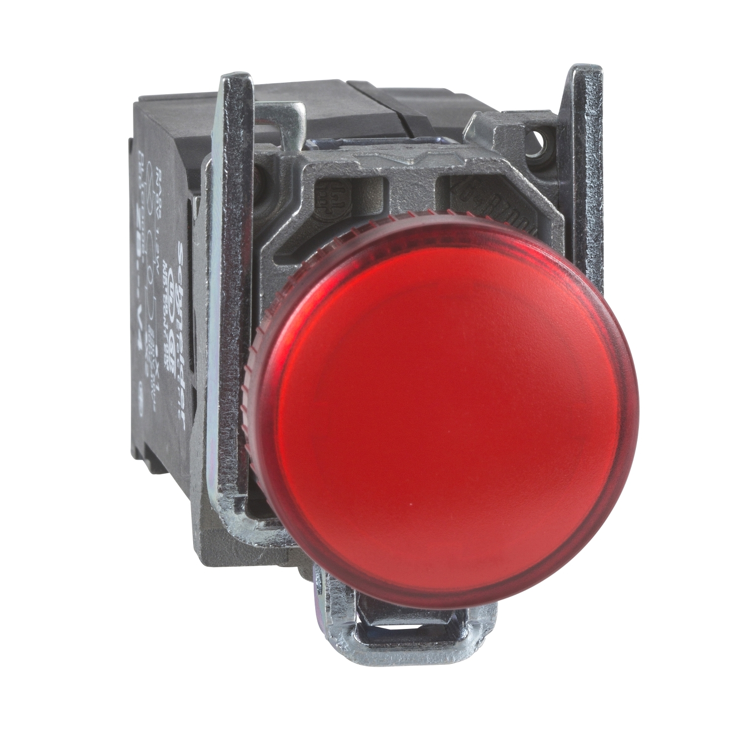 Schneider Electric Schneider Electric XB4BV34 – Pilot light, metal, red, Ø22, plain lens with BA9s bulb, 110…120 V AC