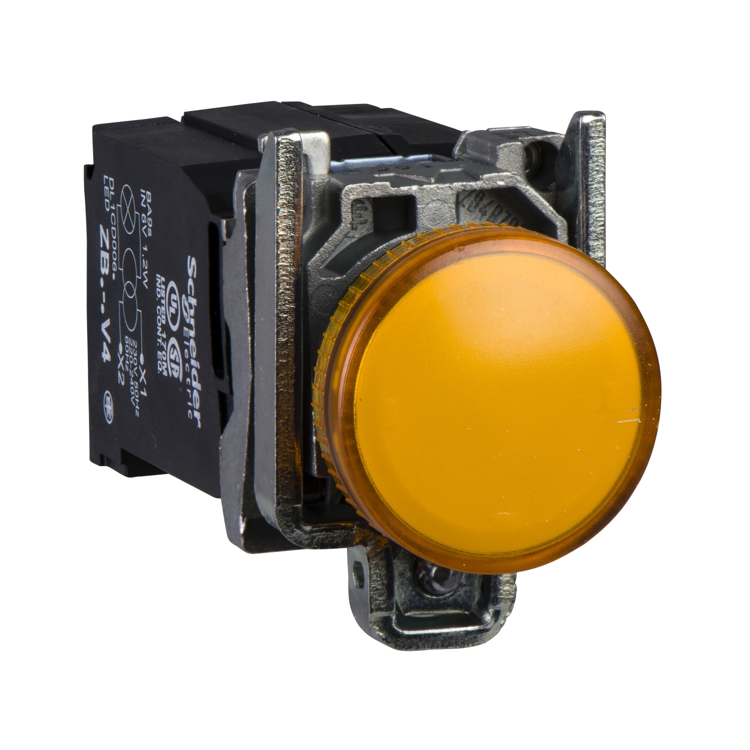Schneider Electric Schneider Electric XB4BV35 – orange complete pilot light Ø22 plain lens with BA9s bulb 110...120V