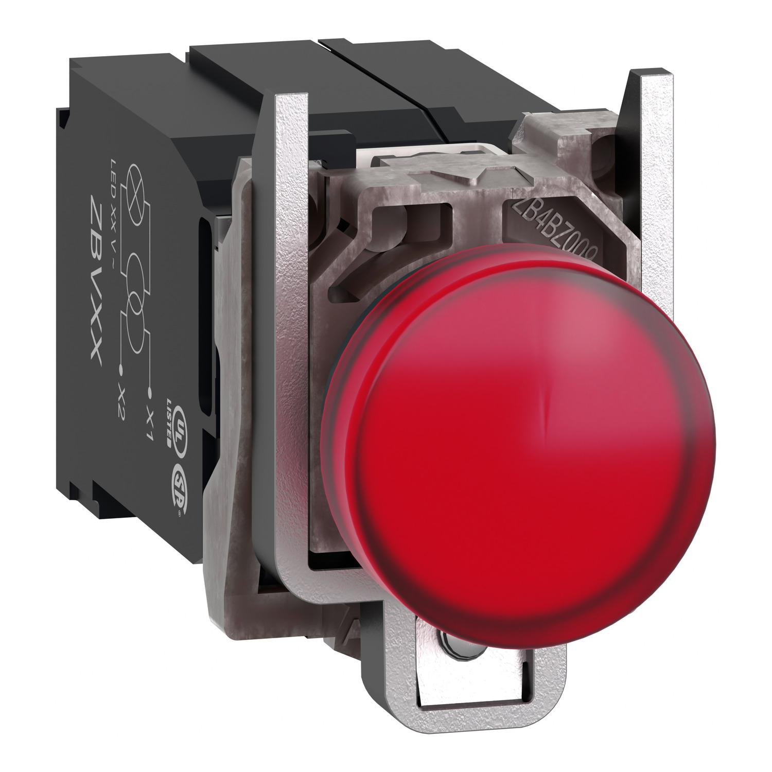 Schneider Electric Schneider Electric XB4BV5B4 – Harmony XB4, Pilot light, metal, red, Ø22, plain lens with integral LED, 400 V AC