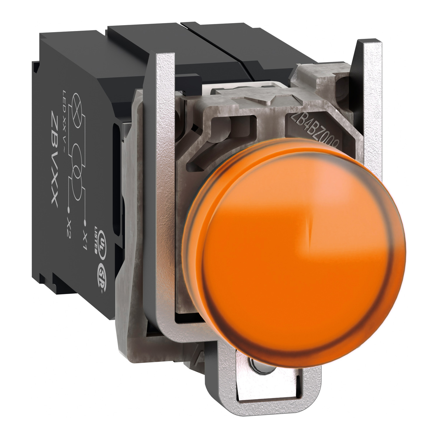 Schneider Electric Schneider Electric XB4BV5B5 – orange complete pilot light Ø22 plain lens with integral LED 400V
