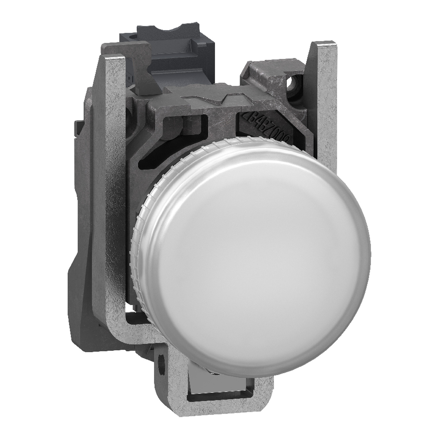 Schneider Electric Schneider Electric XB4BVB15 – Pilot light, Harmony XB4, metal, white, 22mm, universal LED, plain lens, 24V AC DC, compact push in terminals