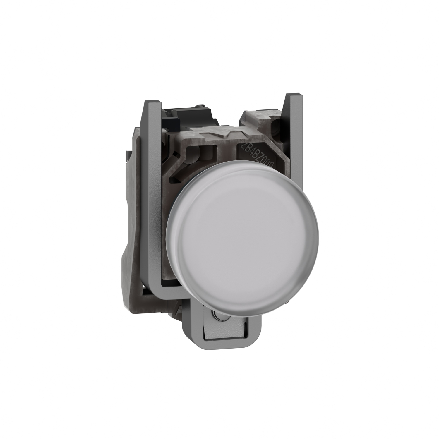 Schneider Electric Schneider Electric XB4BVG1 – Pilot light, metal, white, Ø22, plain lens with integral LED, 110…120 VAC