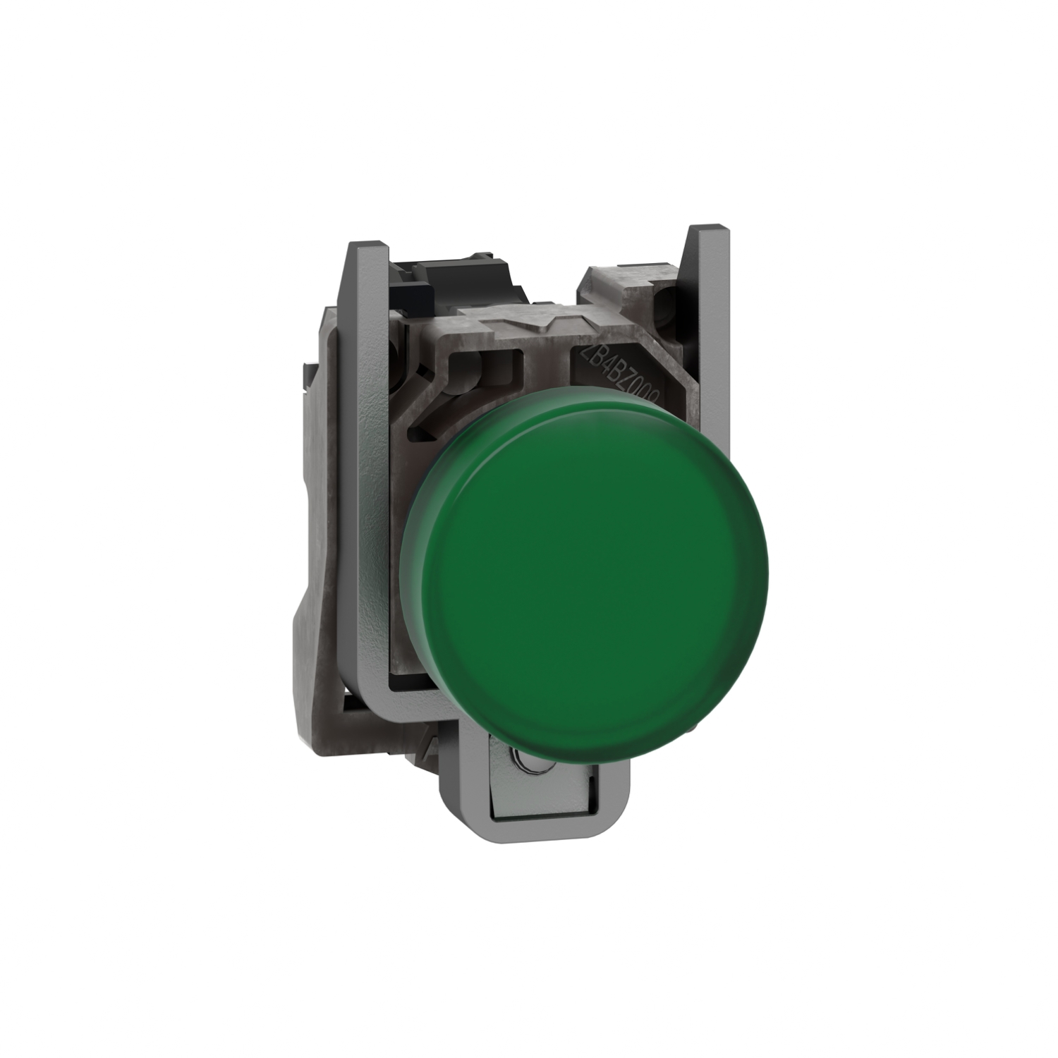 Schneider Electric Schneider Electric XB4BVG3 – Pilot light, metal, green, Ø22, plain lens with integral LED, 110…120 VAC