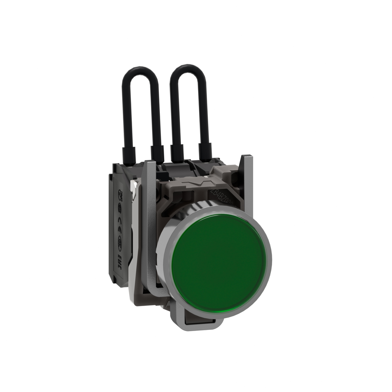 Schneider Electric Schneider Electric XB4BW23G5 – Push-to-test pilot light, Harmony XB4, metal, green, universal LED, screw clamp terminals, 110...120V