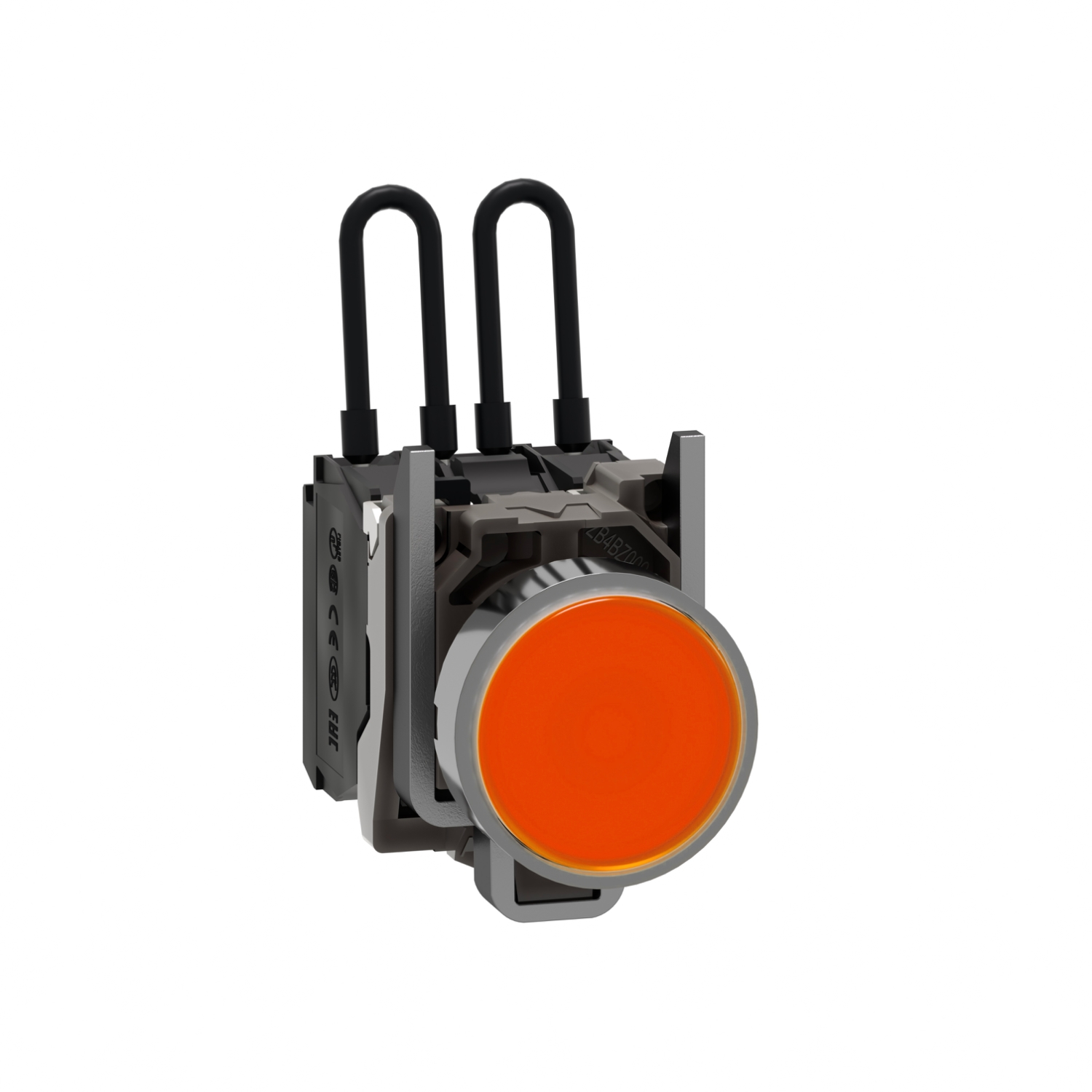 Schneider Electric Schneider Electric XB4BW25B5 – Push-to-test pilot light, Harmony XB4, metal, orange, universal LED, screw clamp terminals, 24V
