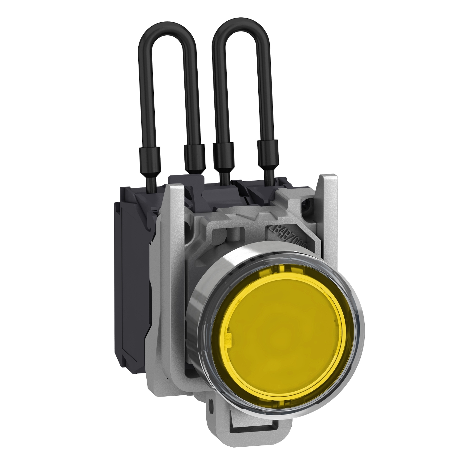 Schneider Electric Schneider Electric XB4BW28G5 – Push-to-test pilot light, Harmony XB4, metal, amber, universal LED, screw clamp terminals, 110...120V