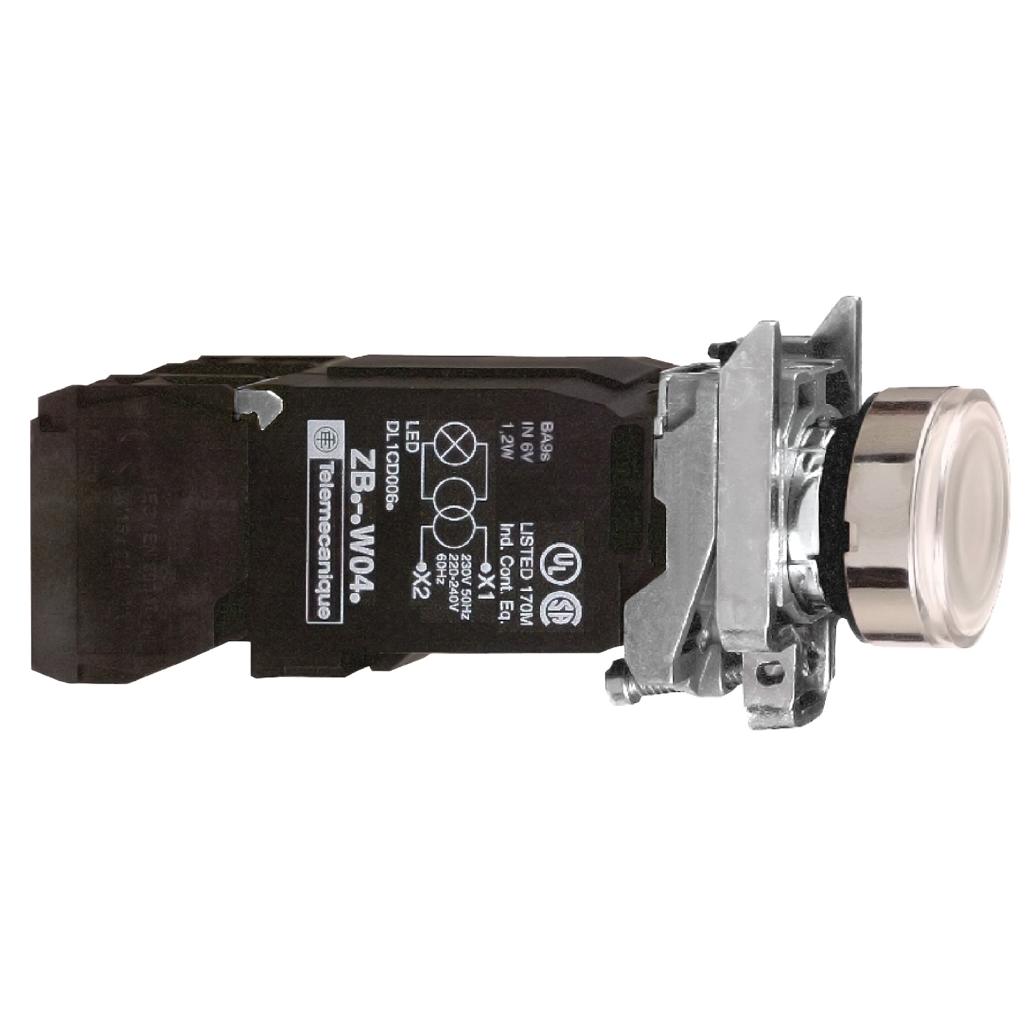 Schneider Electric Schneider Electric XB4BW3135 – white flush complete illum pushbutton Ø22 spring return 1NO+1NC 110...120V