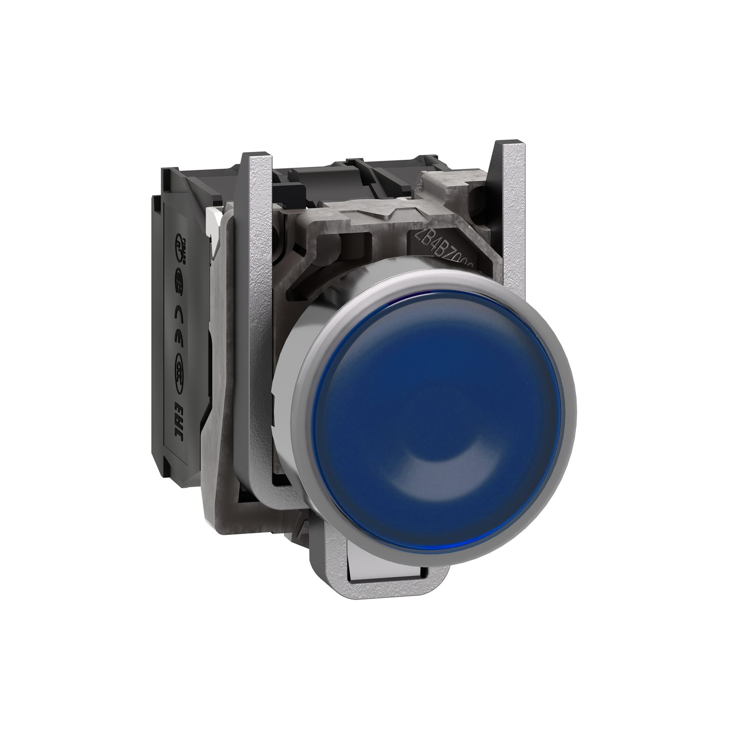 Schneider Electric Schneider Electric XB4BW36M5 – Harmony XB4, Illuminated push button, metal, flush, blue, Ø22, spring return, 230...240 V AC, 1 NO + 1 NC