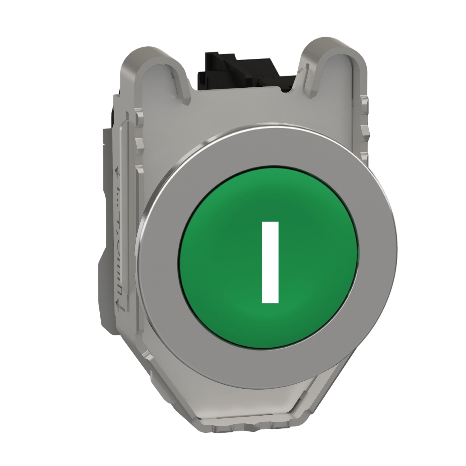 Schneider Electric Schneider Electric XB4FA3311 – Push button flush mounted, Harmony XB4, metal, green, 30mm, spring return, marked I, 1NO